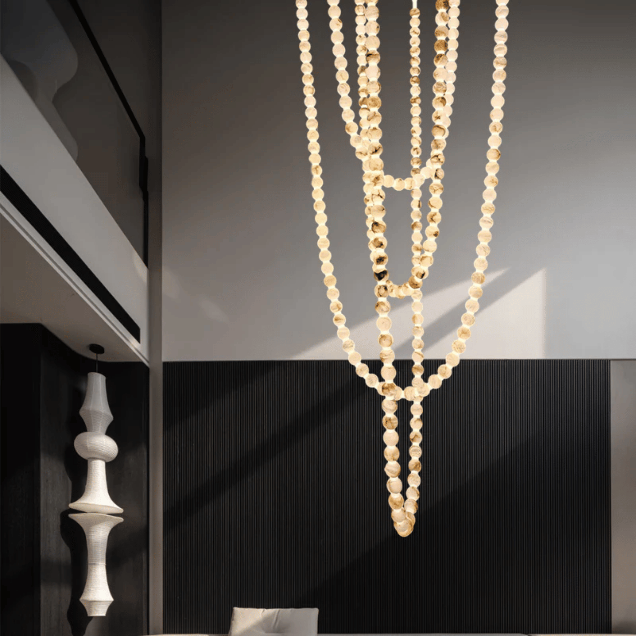Alvsten Alabaster Marble Pendant Light Nordic, 123 Lights, Ceiling Fixtures, Cascading
