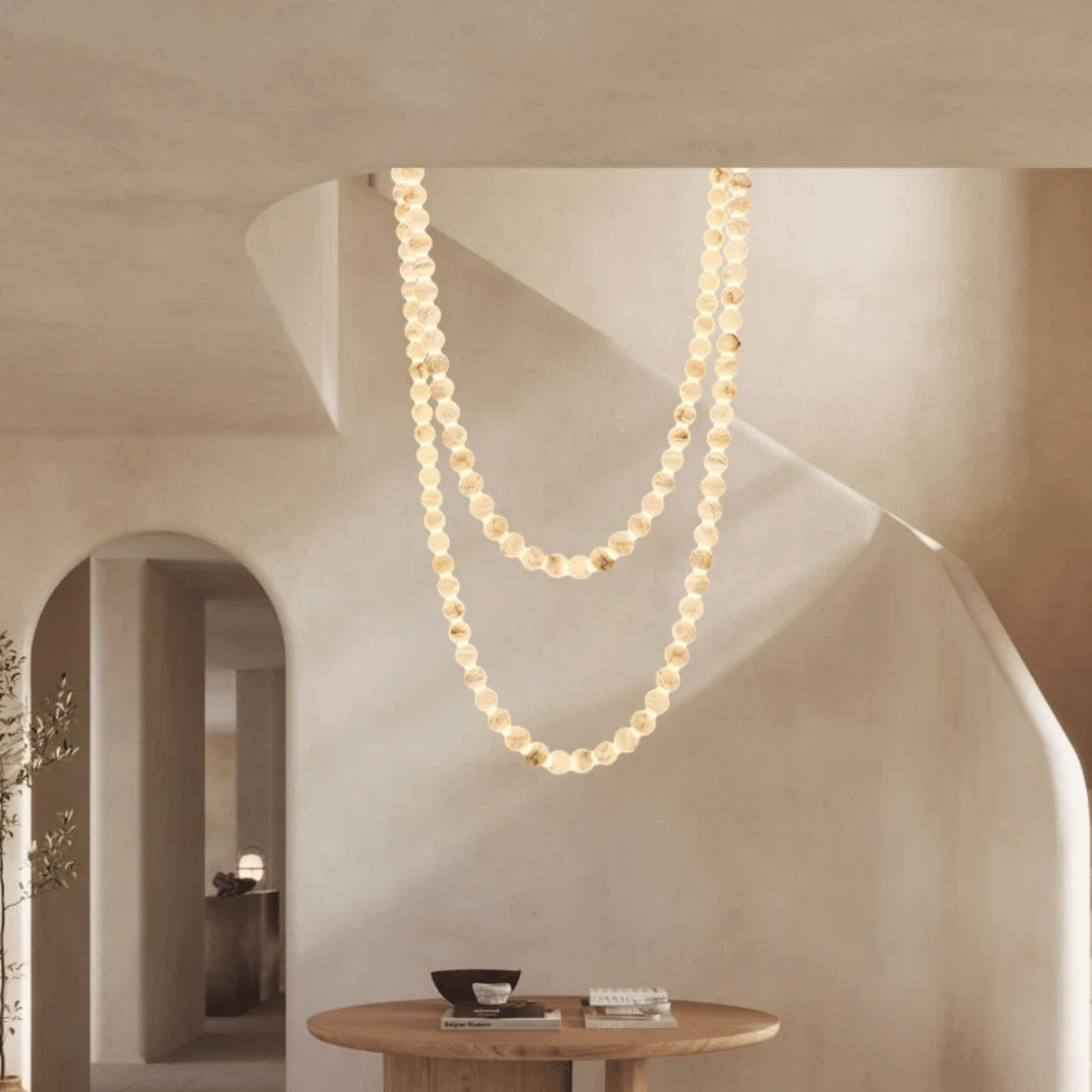 Alvsten Alabaster Marble Pendant Light Nordic, 27 Lights, Ceiling Fixtures, Cascading