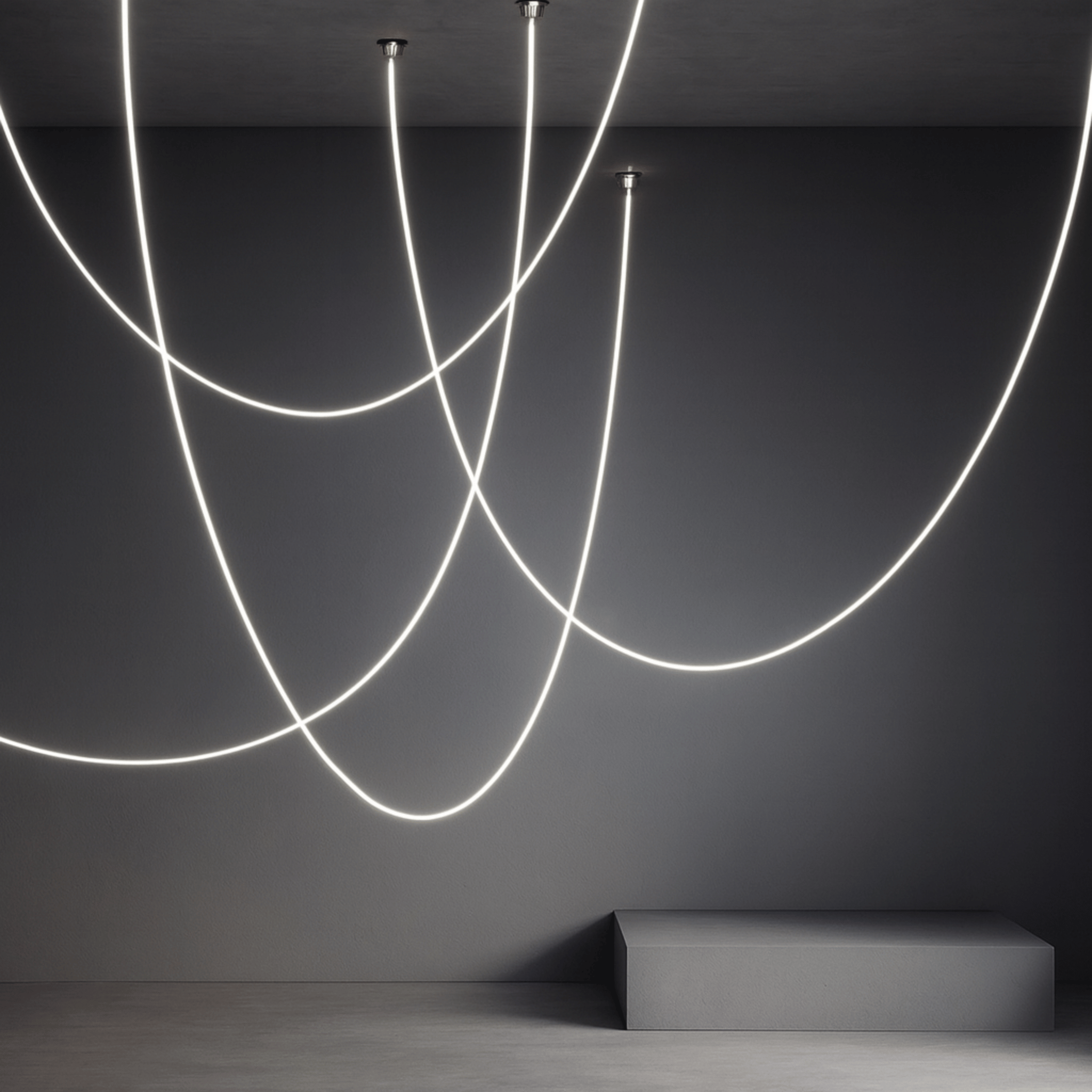 Bölja Flexible LED Pendant Light Nordic Design, 157.5’’, Ceiling Fixtures, Sculptural Tube