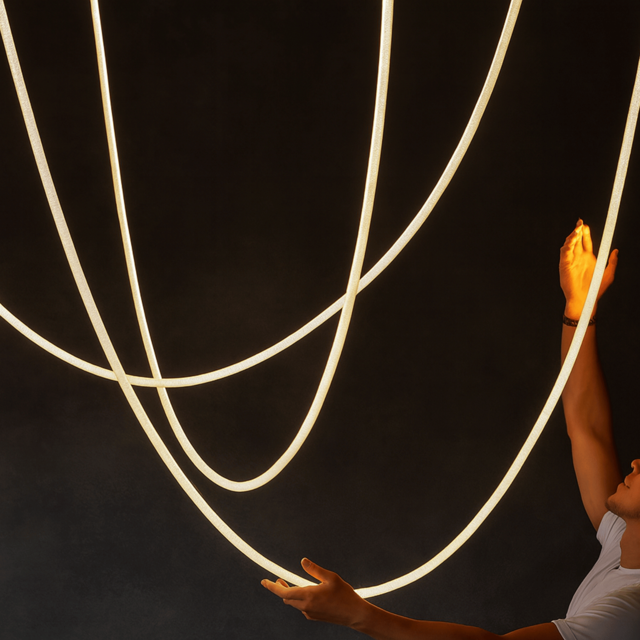 Bölja Flexible LED Pendant Light Nordic Design, 275.6’’, Ceiling Fixtures, Sculptural Tube