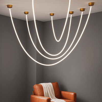 Bölja Flexible LED Pendant Light Nordic Design, 78.7’’, Ceiling Fixtures, Sculptural Tube