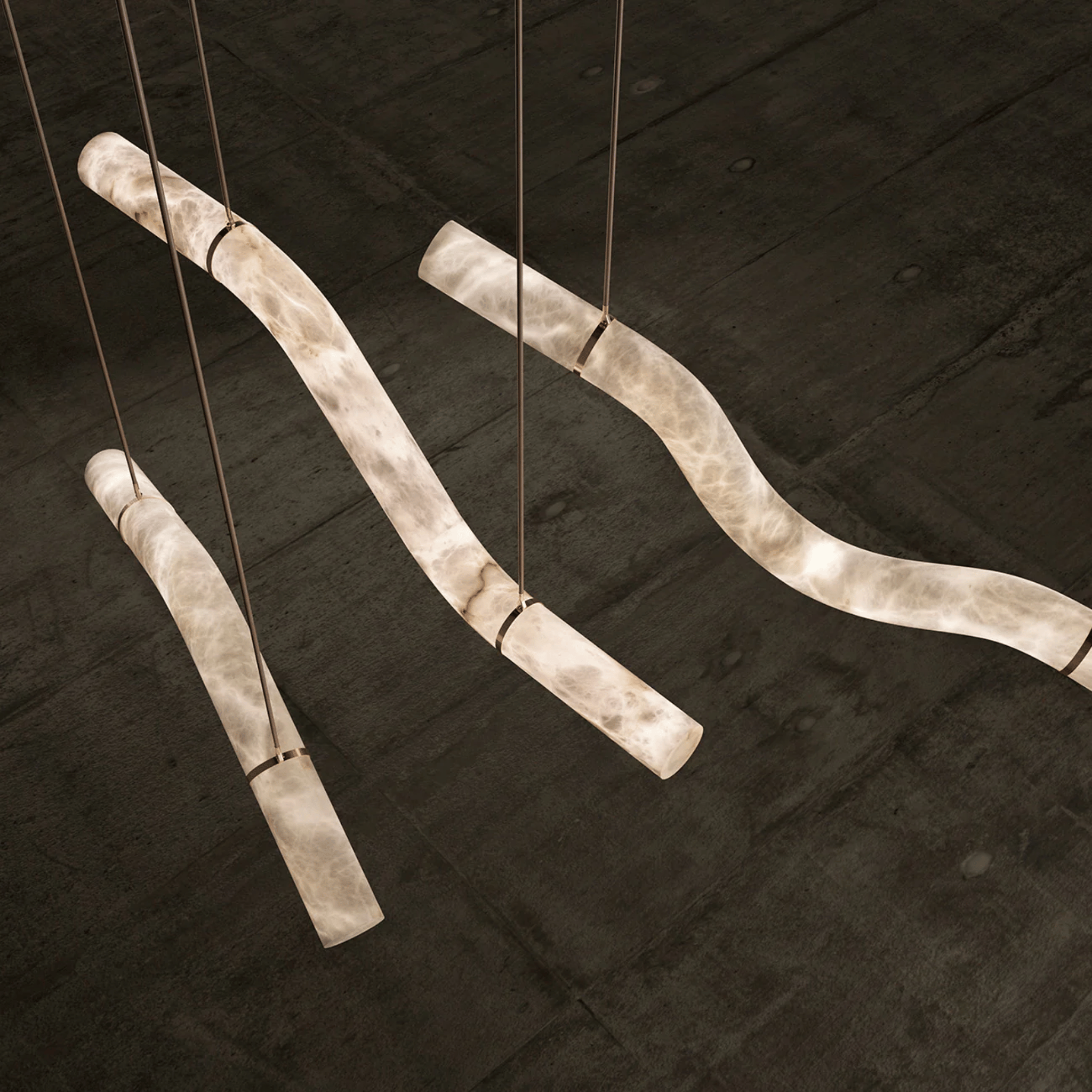 Bogen Marble Arc Pendant Light Dimmable LED Skonne, Ceiling Fixtures, Hand-Carved