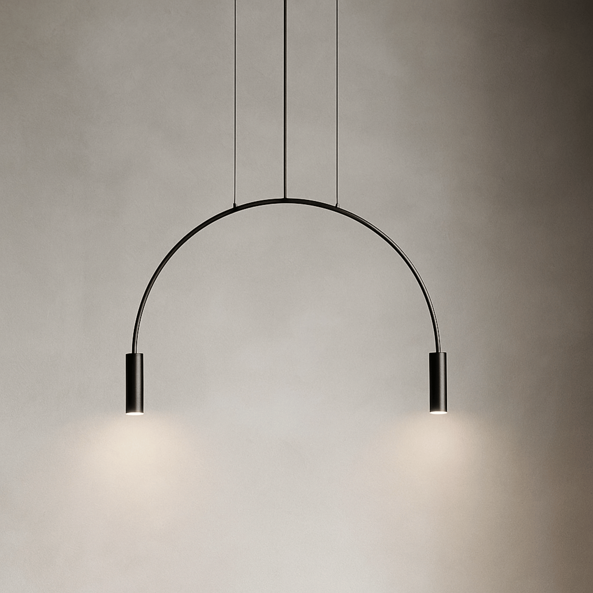 Buela Black Semi Circle Pendant Light for Dining, Ceiling Fixtures, Geometric