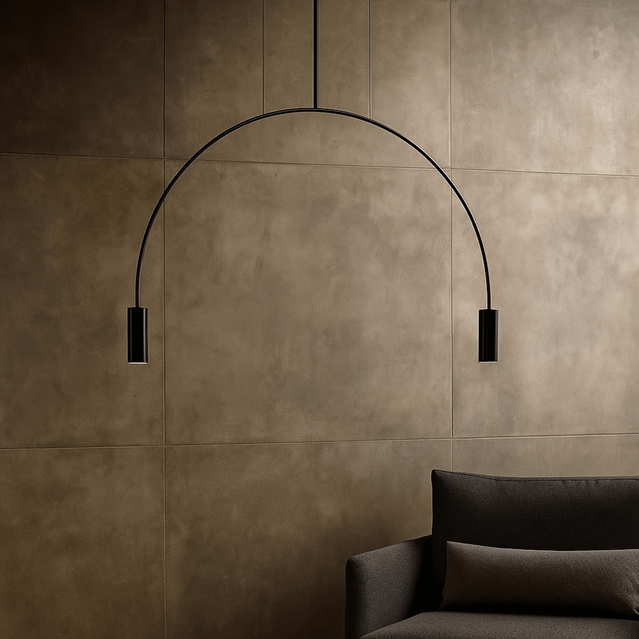 Buela Black Semi Circle Pendant Light for Dining, Ceiling Fixtures, Geometric