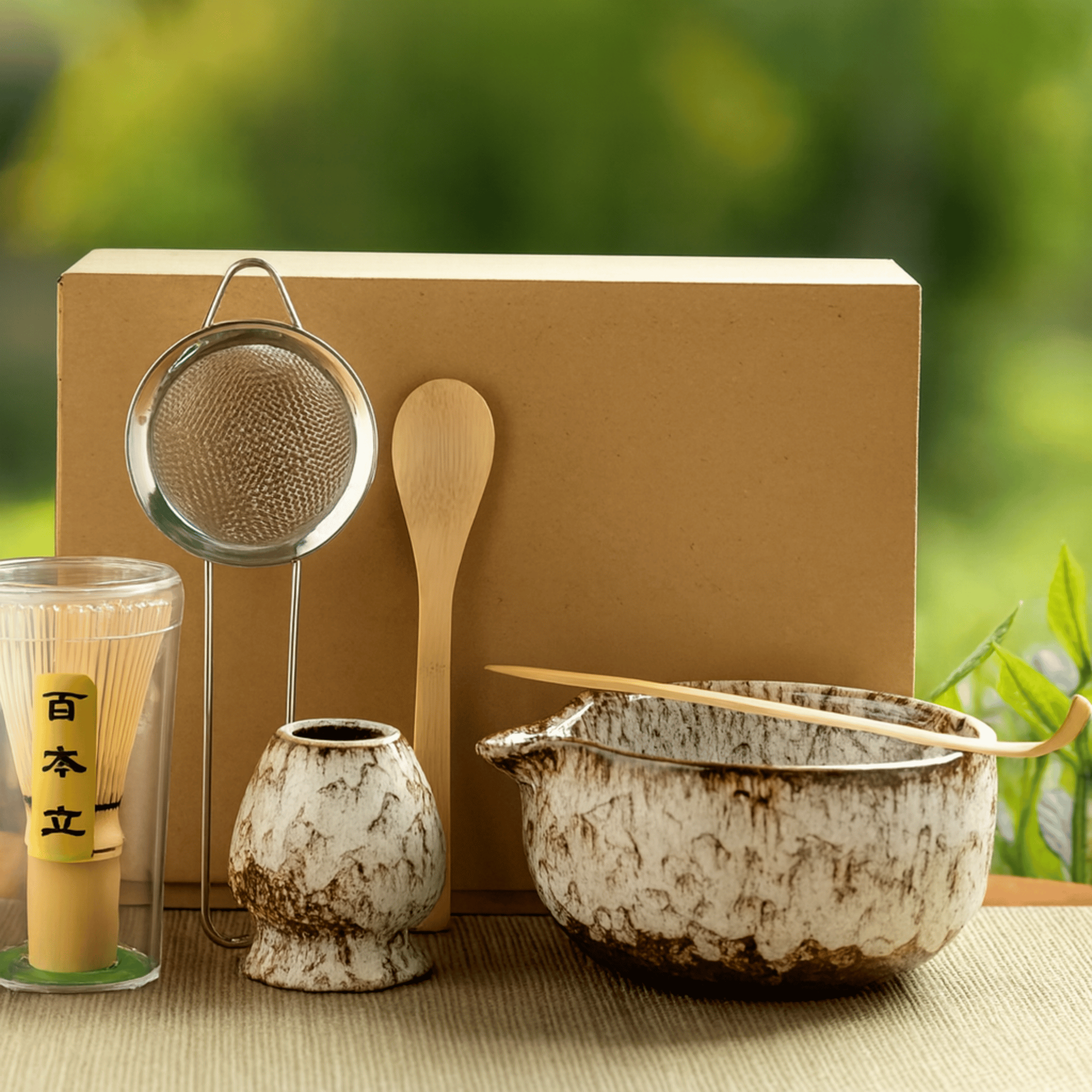 Complete Japanese Matcha Tea Set with Bamboo Whisk, Sets, Bylge 6-Piece Ceramic