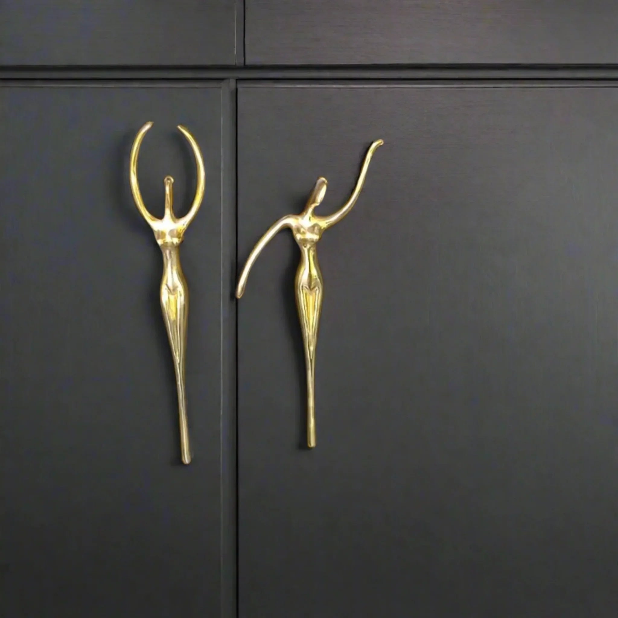 Brass Ballerina Cabinet Pull Handle - Polished Gold, Knobs & Handles, Dansa Solid