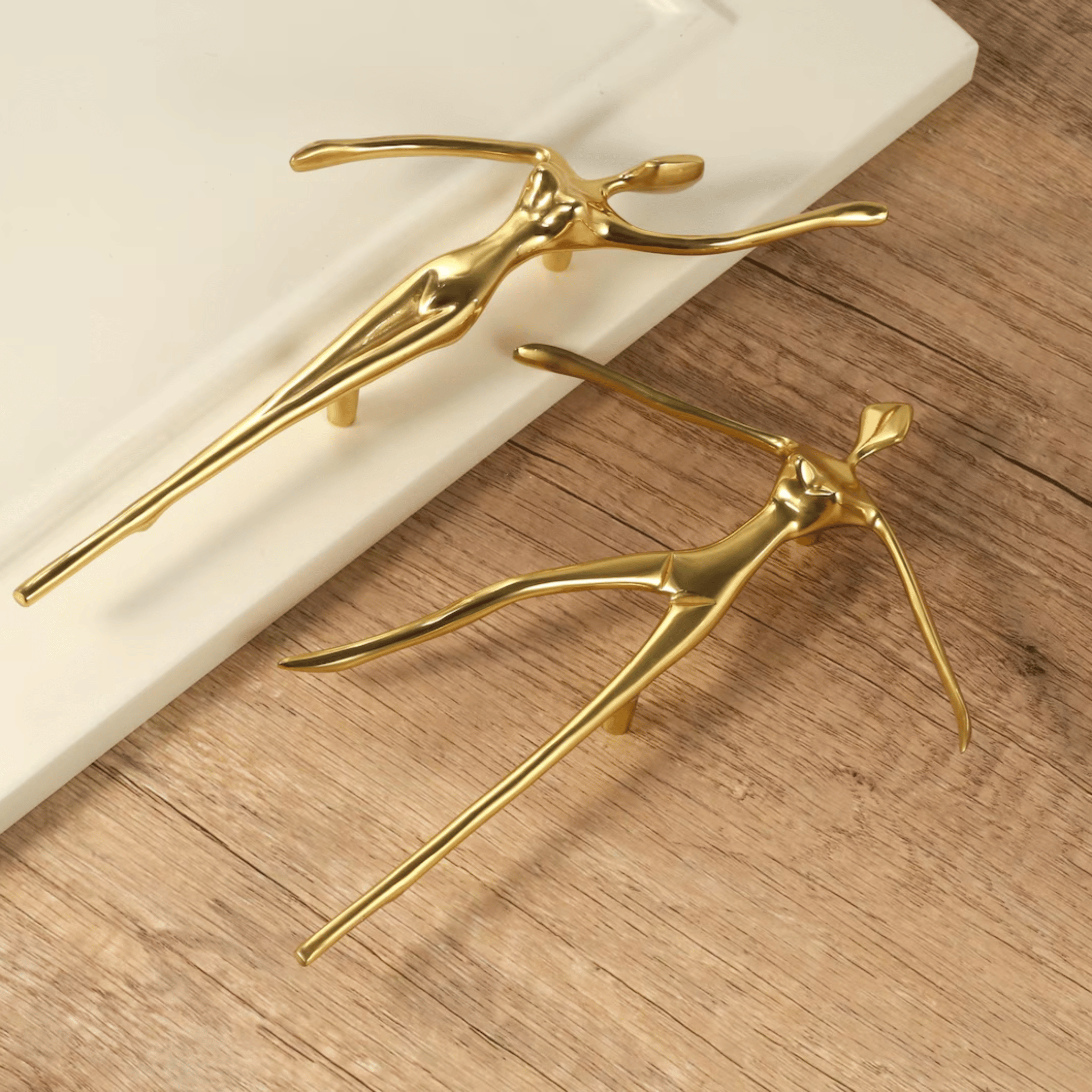 Brass Ballerina Cabinet Pull Handle - Polished Gold, Knobs & Handles, Dansa Solid