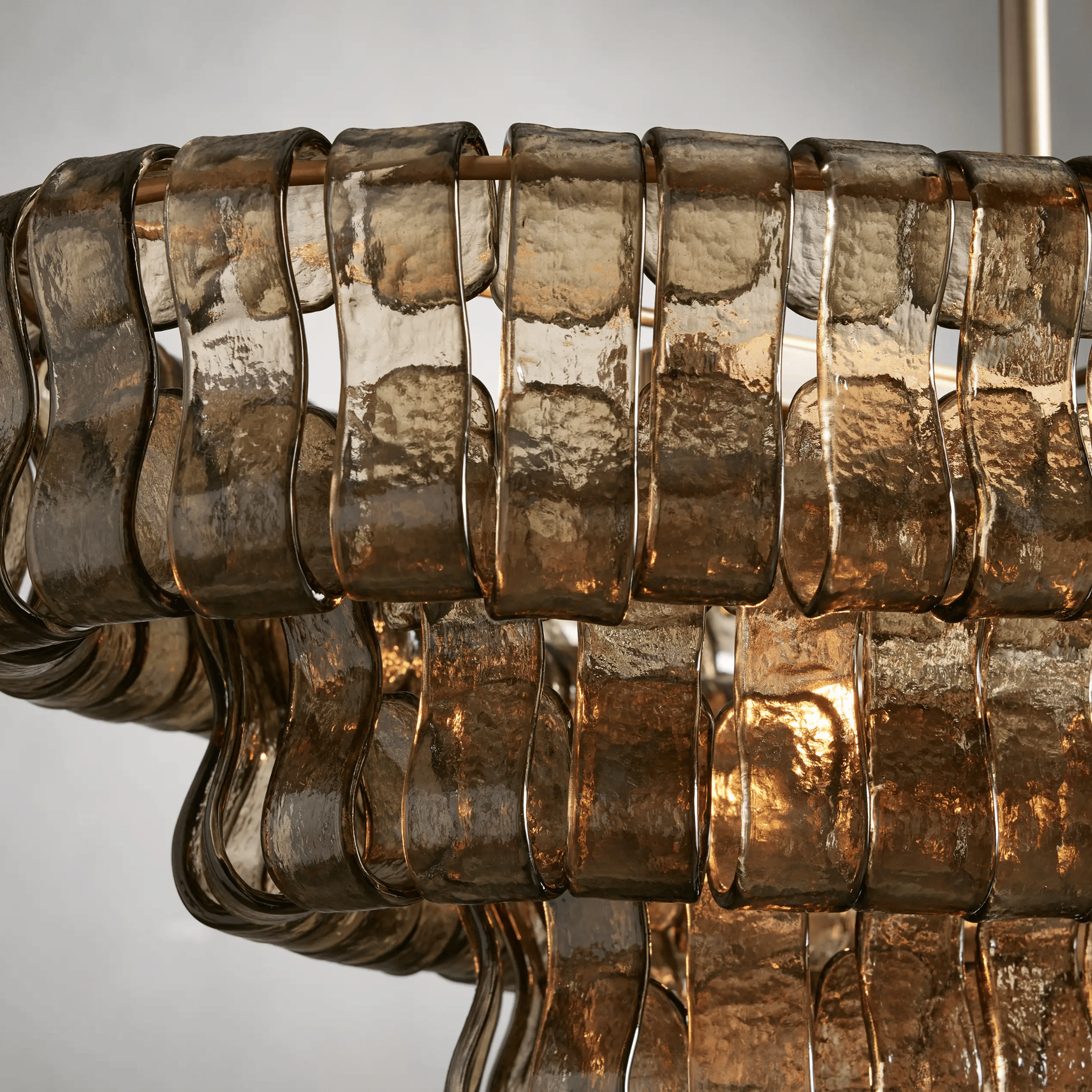 Gray Glass Oval Chandelier Dimmable LED Dining Room, Chandeliers, Dimma Smoky