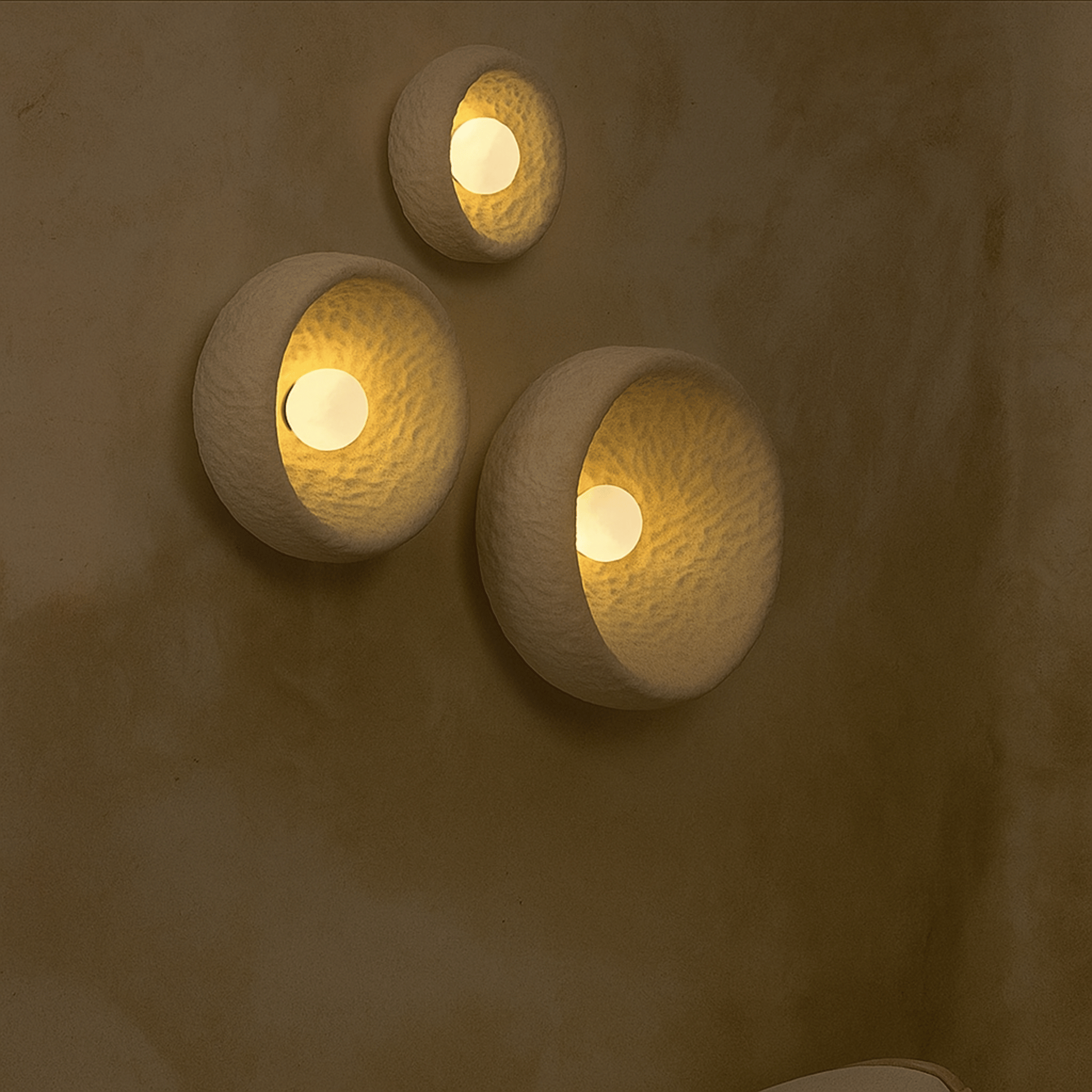 Minimalist Wabi-Sabi Wall Lamp Frosted Glass, Large / Warm White, Light Fixtures, Dimma Resin