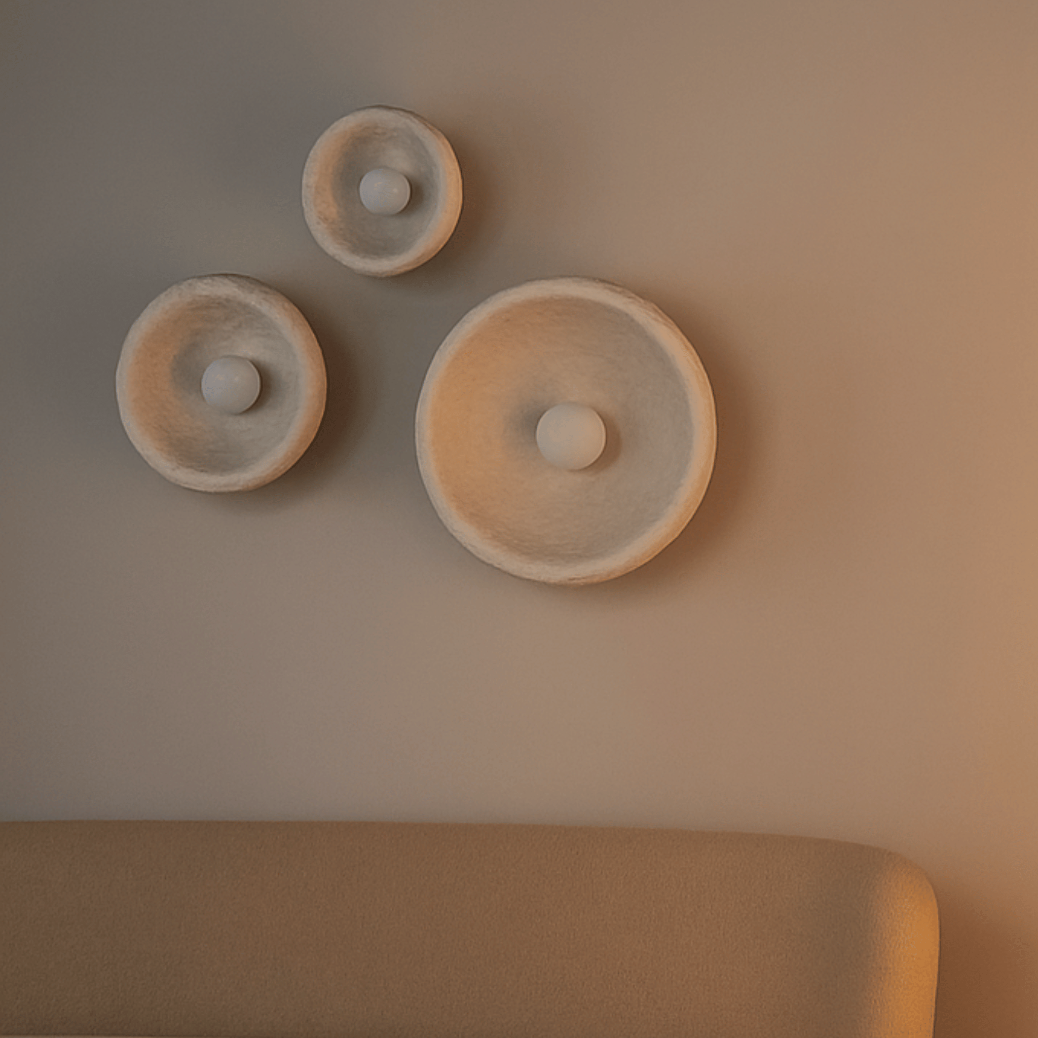 Minimalist Wabi-Sabi Wall Lamp Frosted Glass, Medium / Warm White, Light Fixtures, Dimma Resin