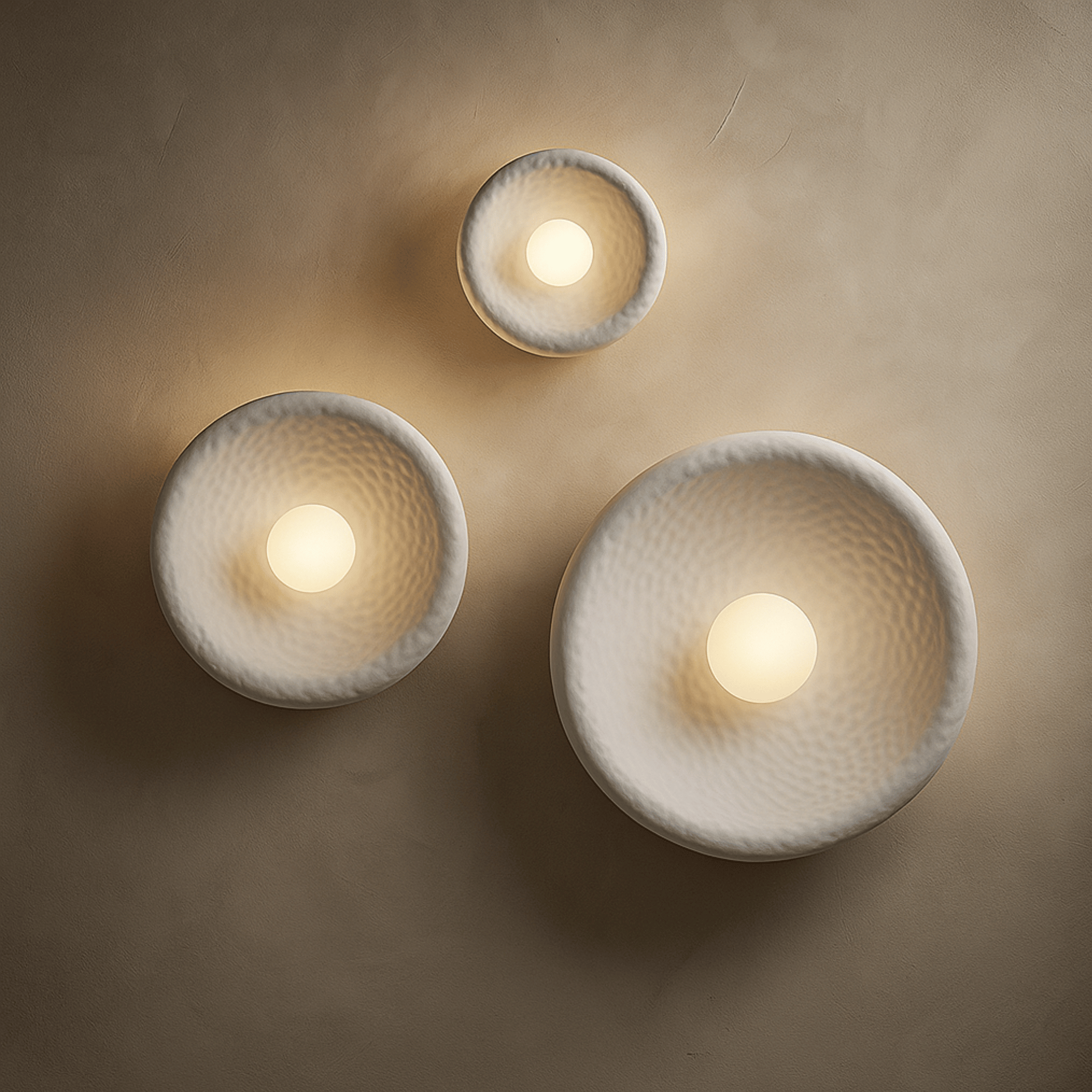 Minimalist Wabi-Sabi Wall Lamp Frosted Glass, Small / Warm White, Light Fixtures, Dimma Resin