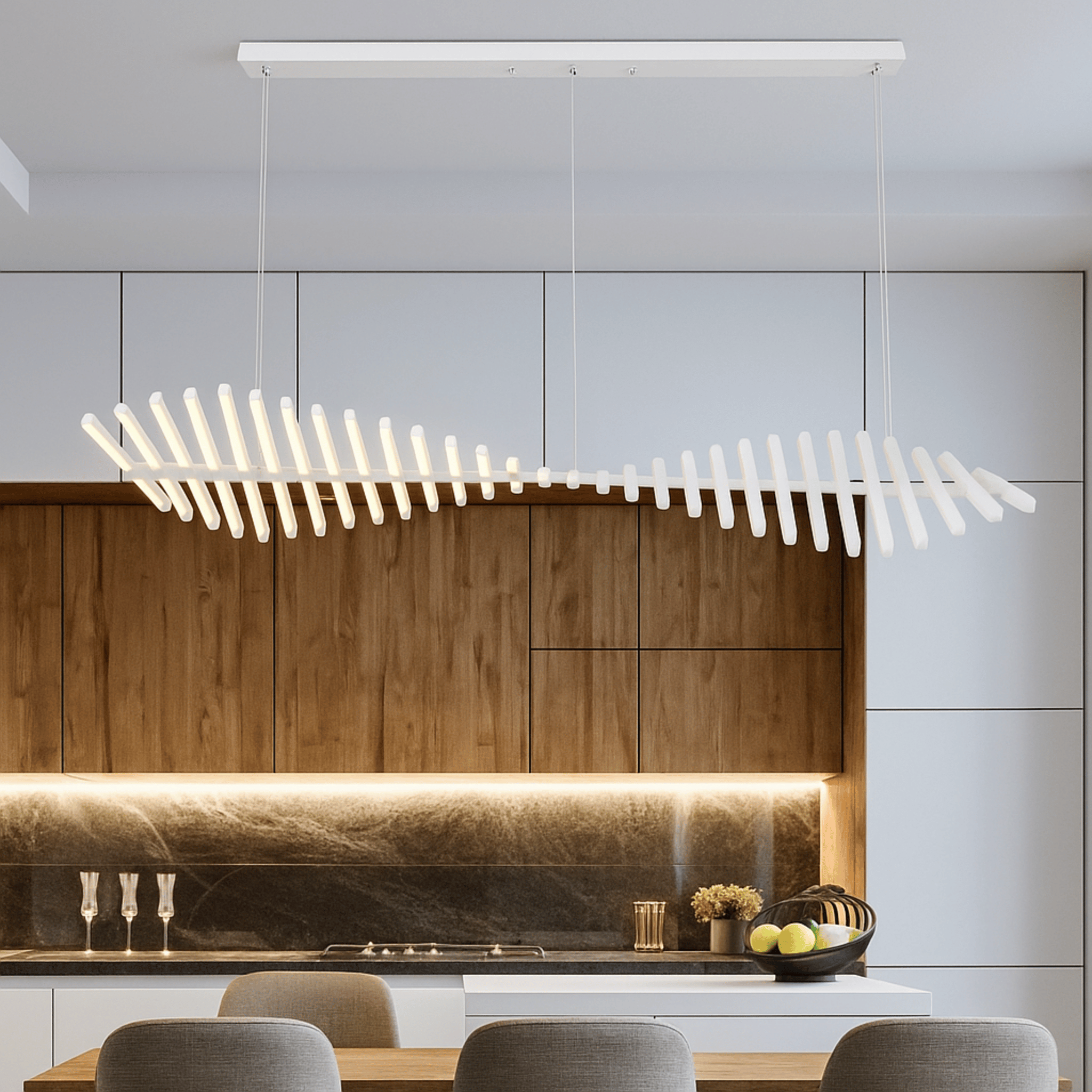 Dreiv Dimmable LED Chandelier – Nordic Modern Style, Large, Chandeliers, Adjustable Ceiling