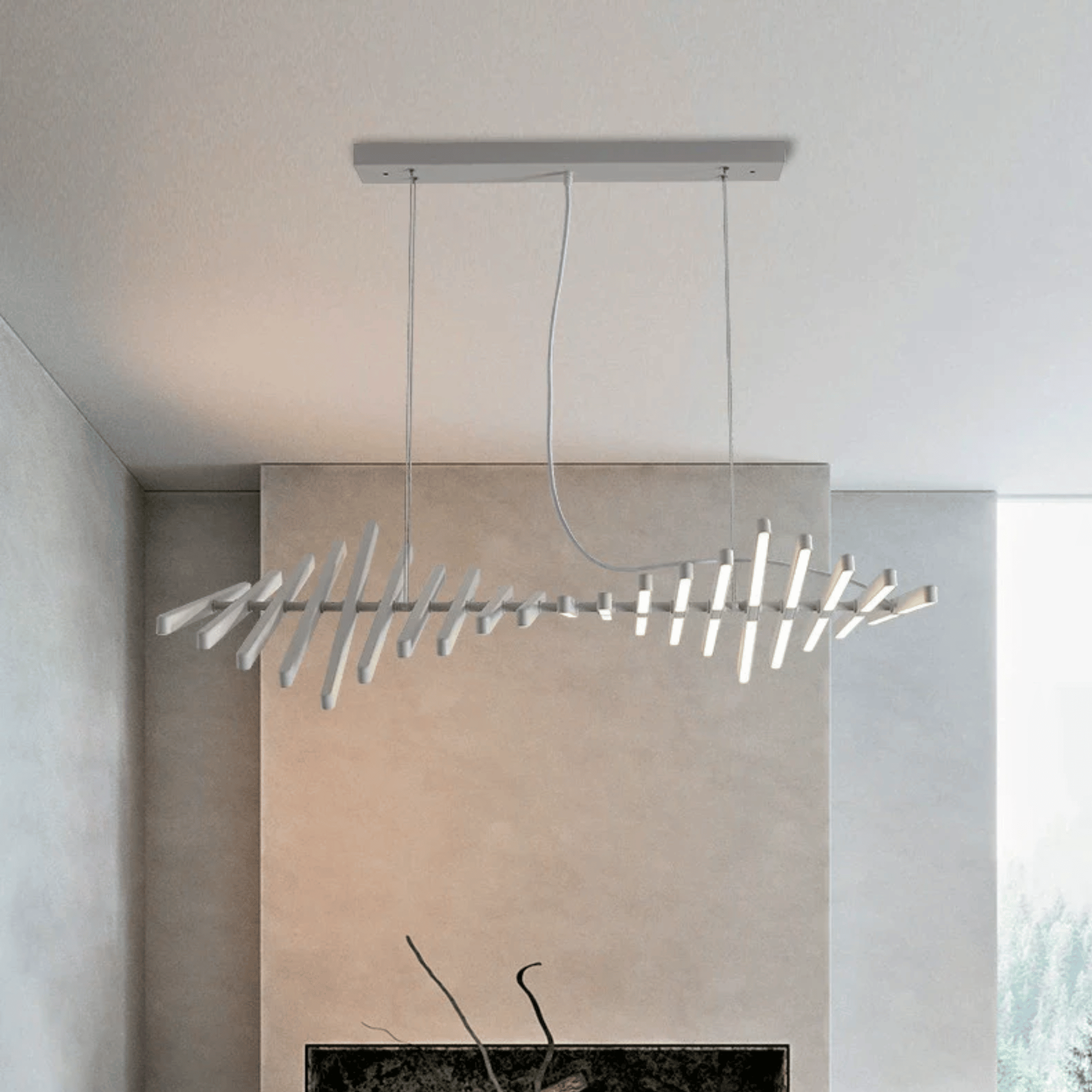 Dreiv Dimmable LED Chandelier – Nordic Modern Style, Medium, Chandeliers, Adjustable Ceiling