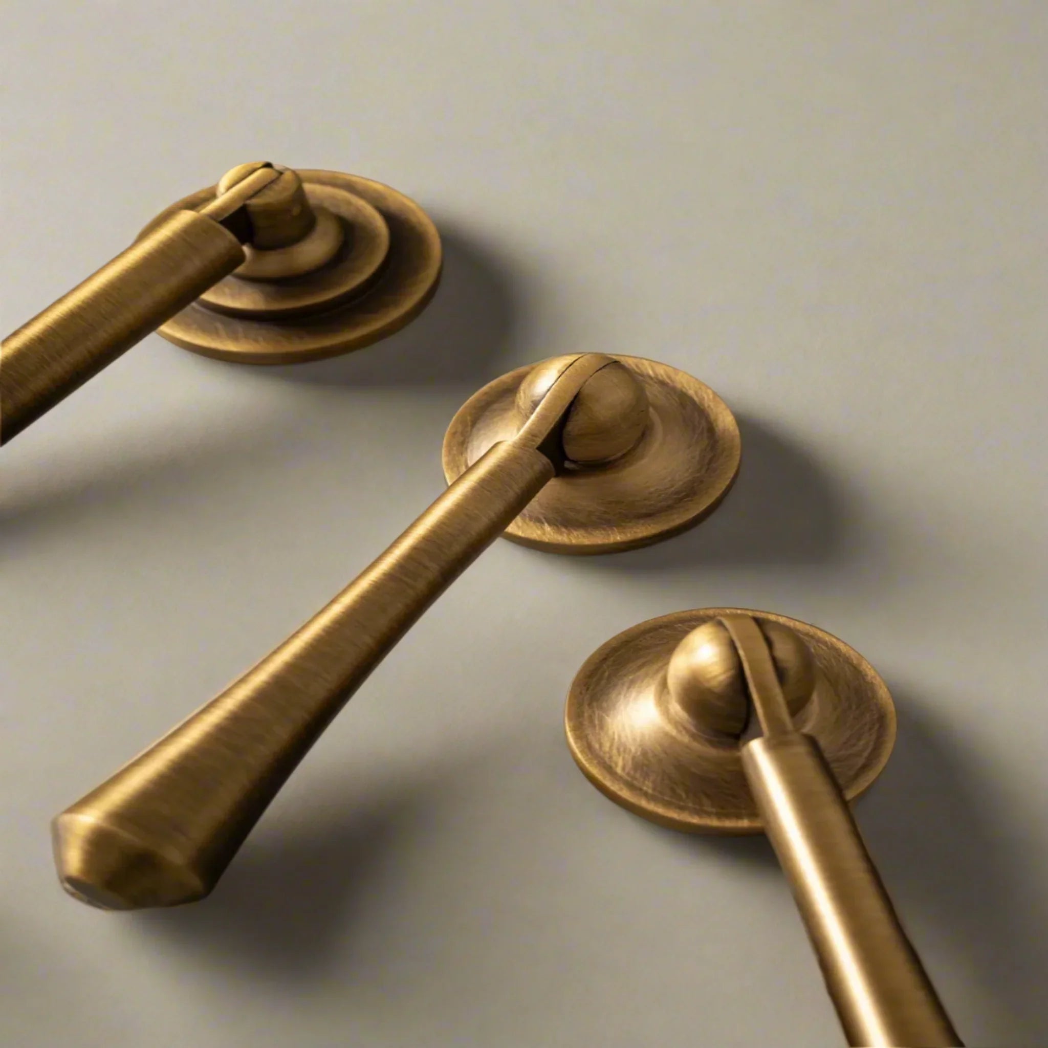 Solid Antique Brass Drawer Pulls Mid-Century Style, Cabinet Knobs & Handles, Driva