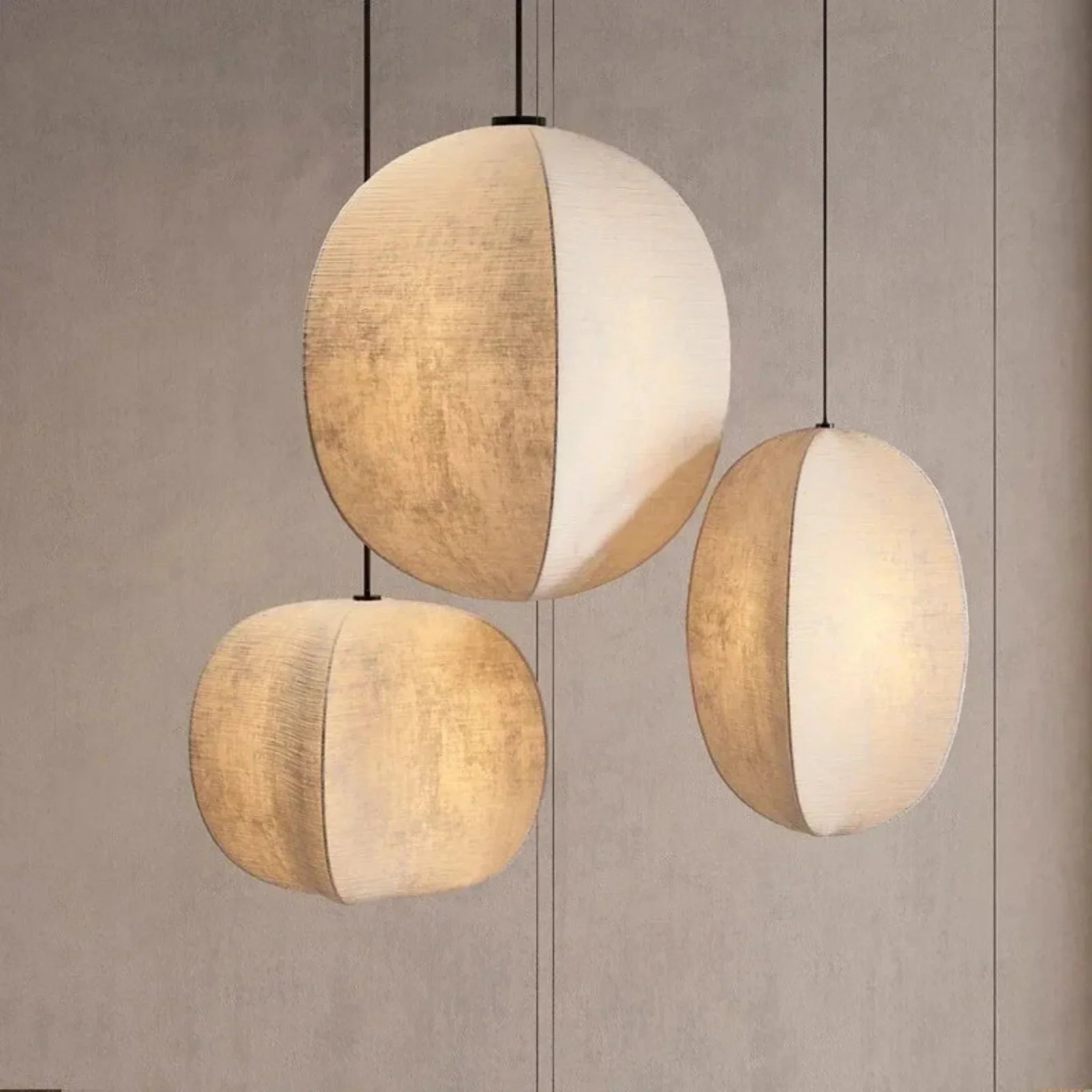 Driva Linen Lantern Pendant Light for Dining Rooms, Large, Ceiling Fixtures, Warm Ambiance