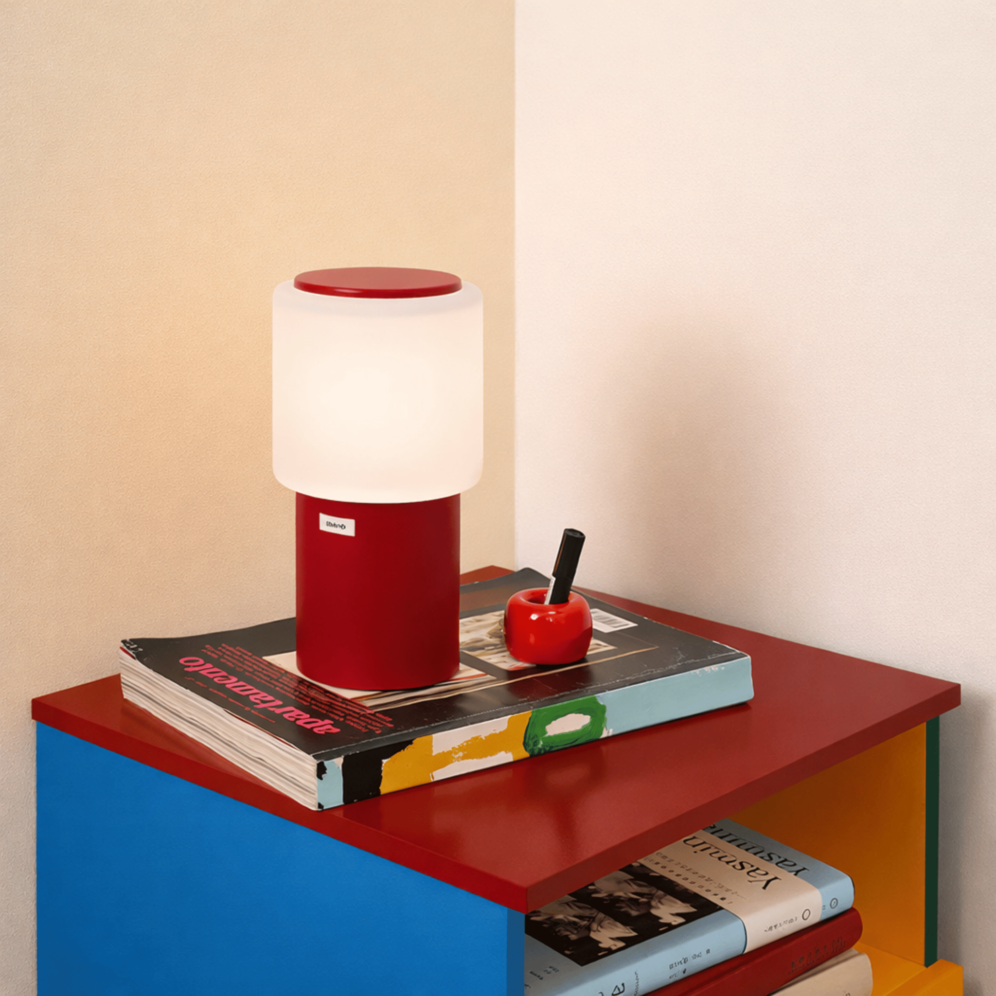 Cordless Ambient Arc Table Lamp — Nordic Touch Dim, Red, Lamps, Eirlys