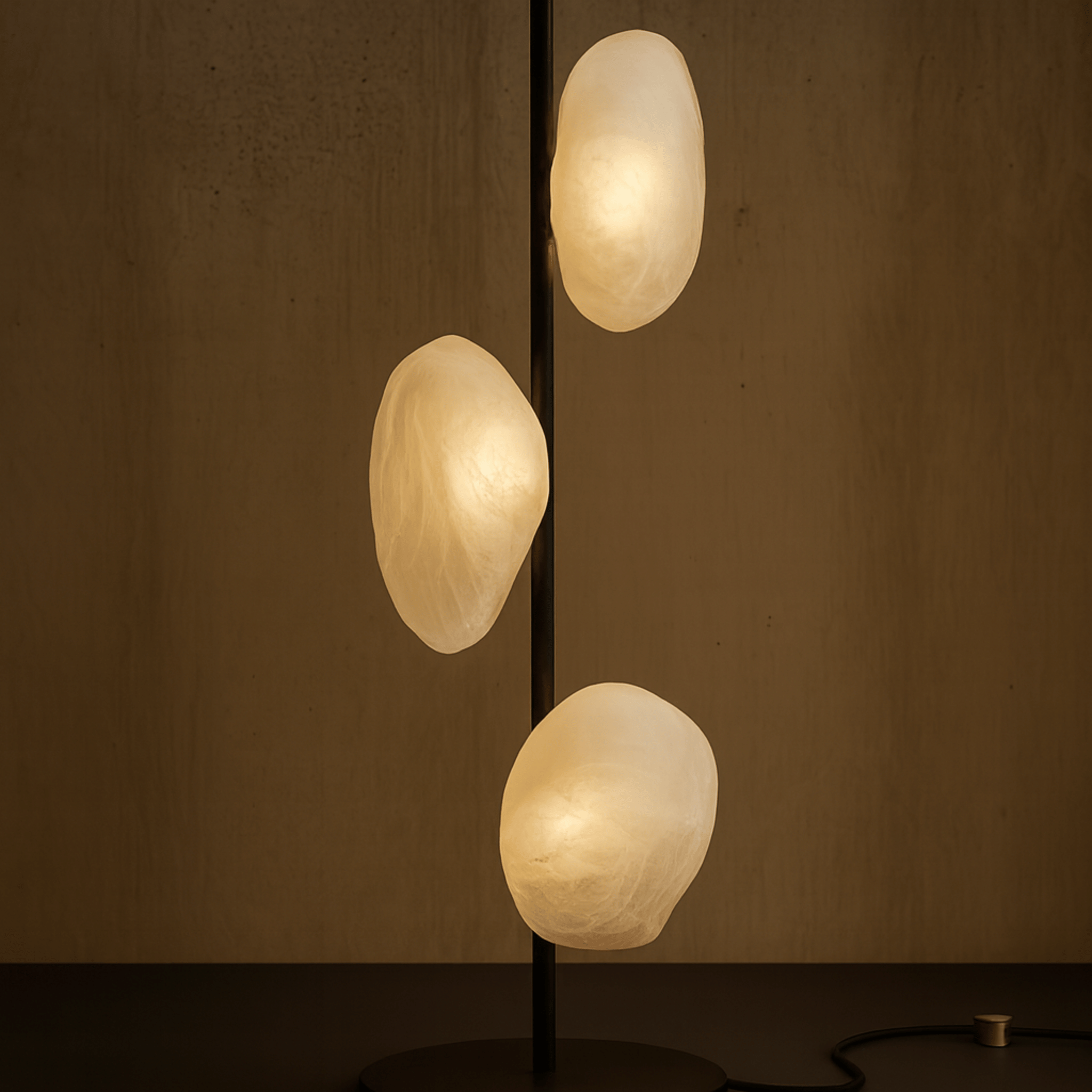 Elden Artistic Glass LED Table Lamp for Modern Spaces, Black & Transparent, Lamps, Sculptural Light