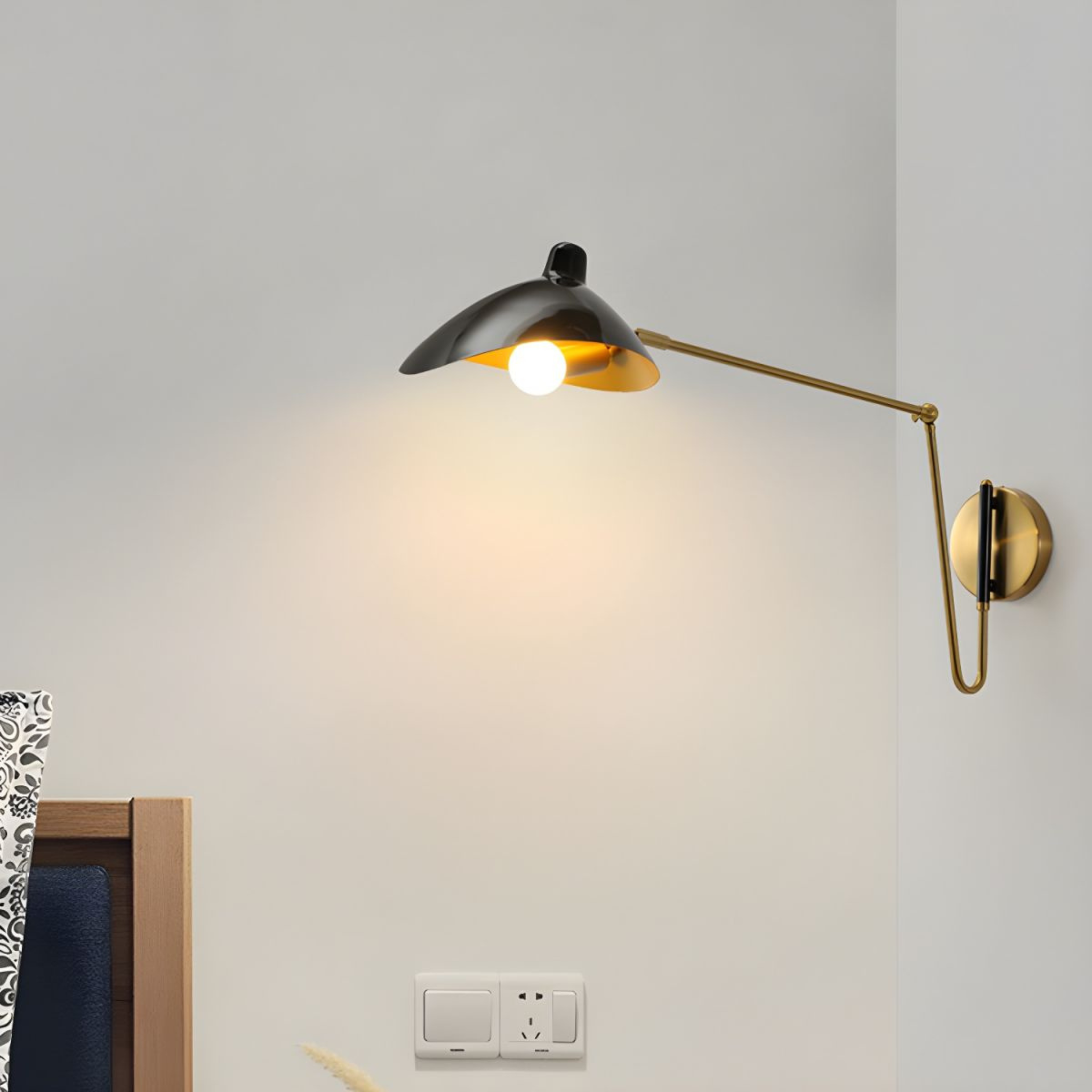 Industrial Metal Wall Sconce Rotatable LED Light, Fixtures, Eldvik