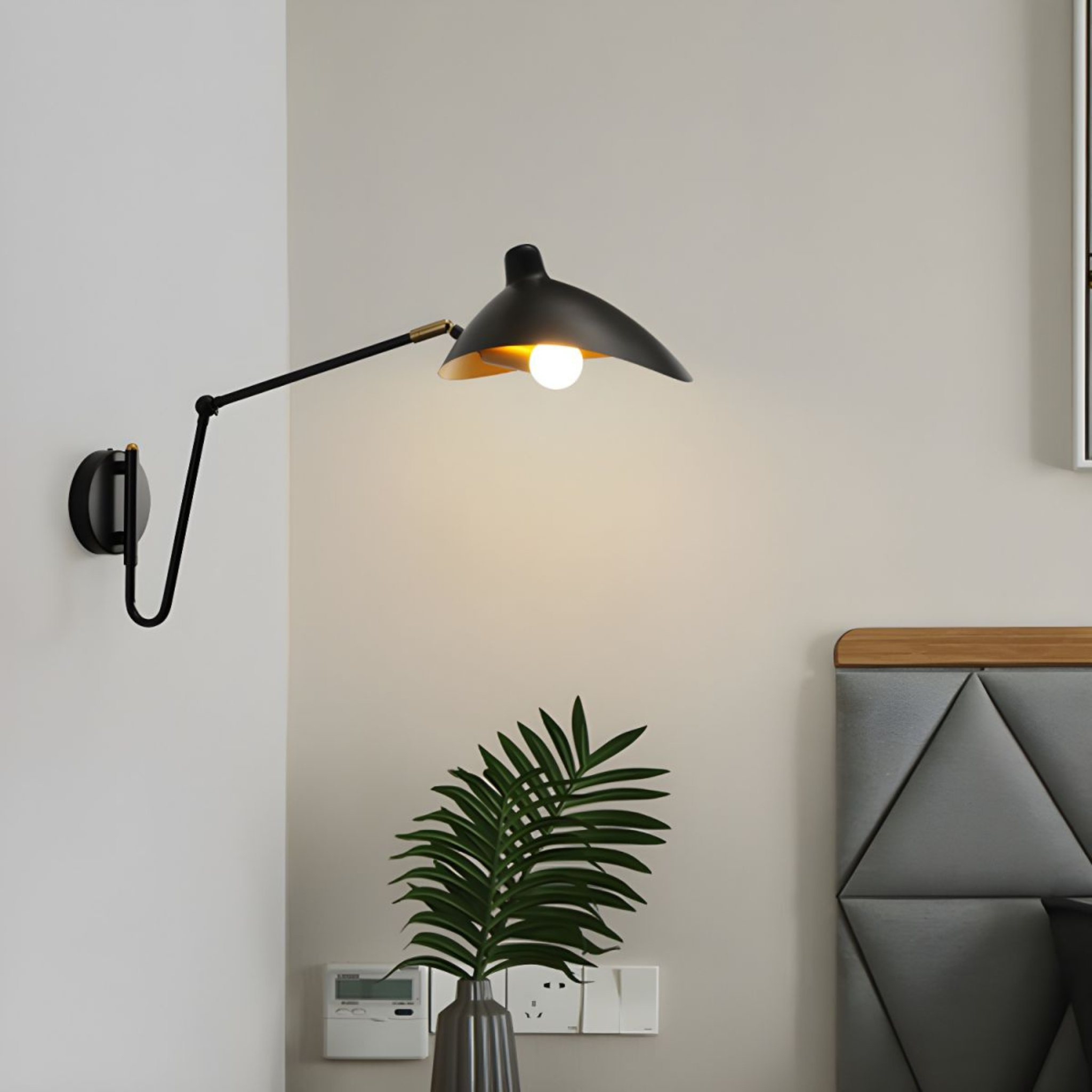 Industrial Metal Wall Sconce Rotatable LED Light, Fixtures, Eldvik
