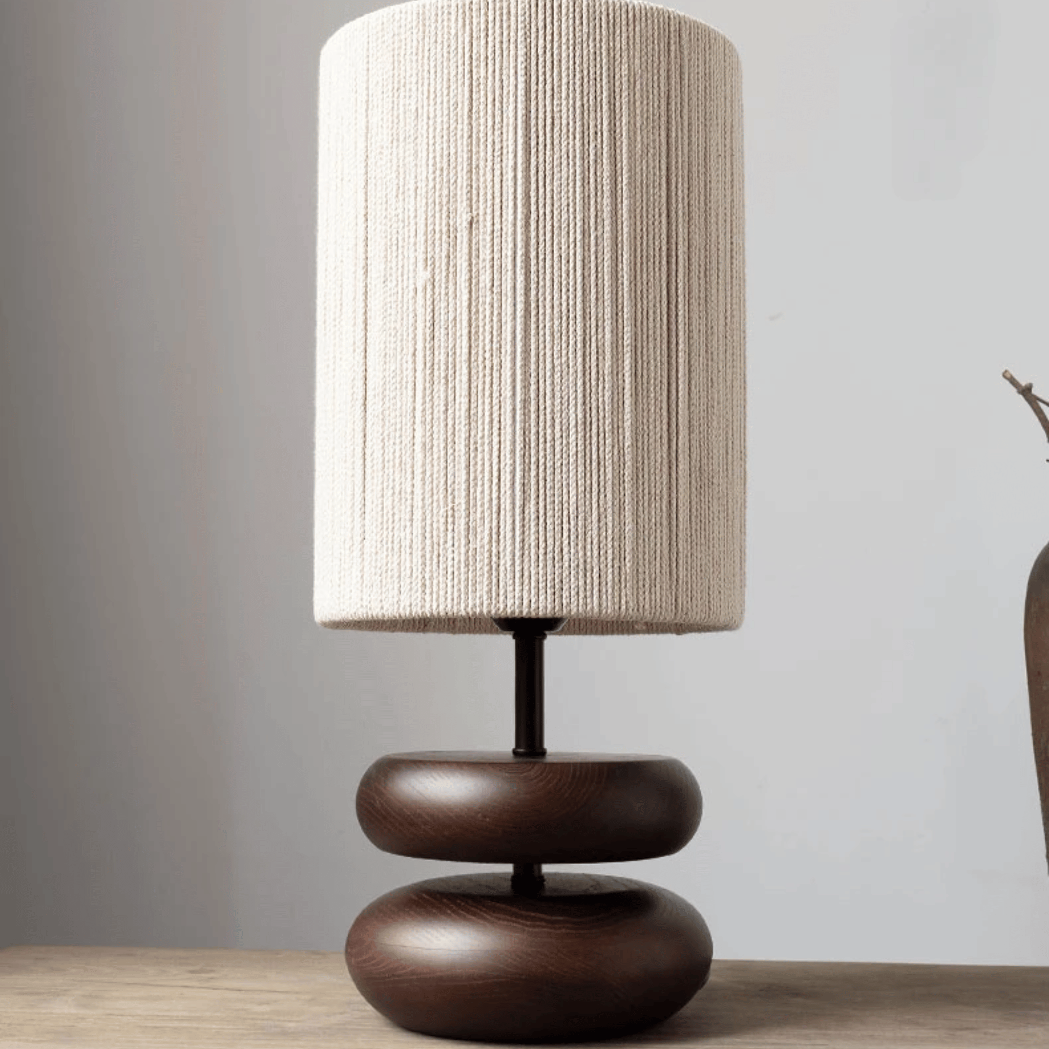 Solid Walnut Wood Table Lamp — Wabi-Sabi by Skonne, Lamps, Elvsten