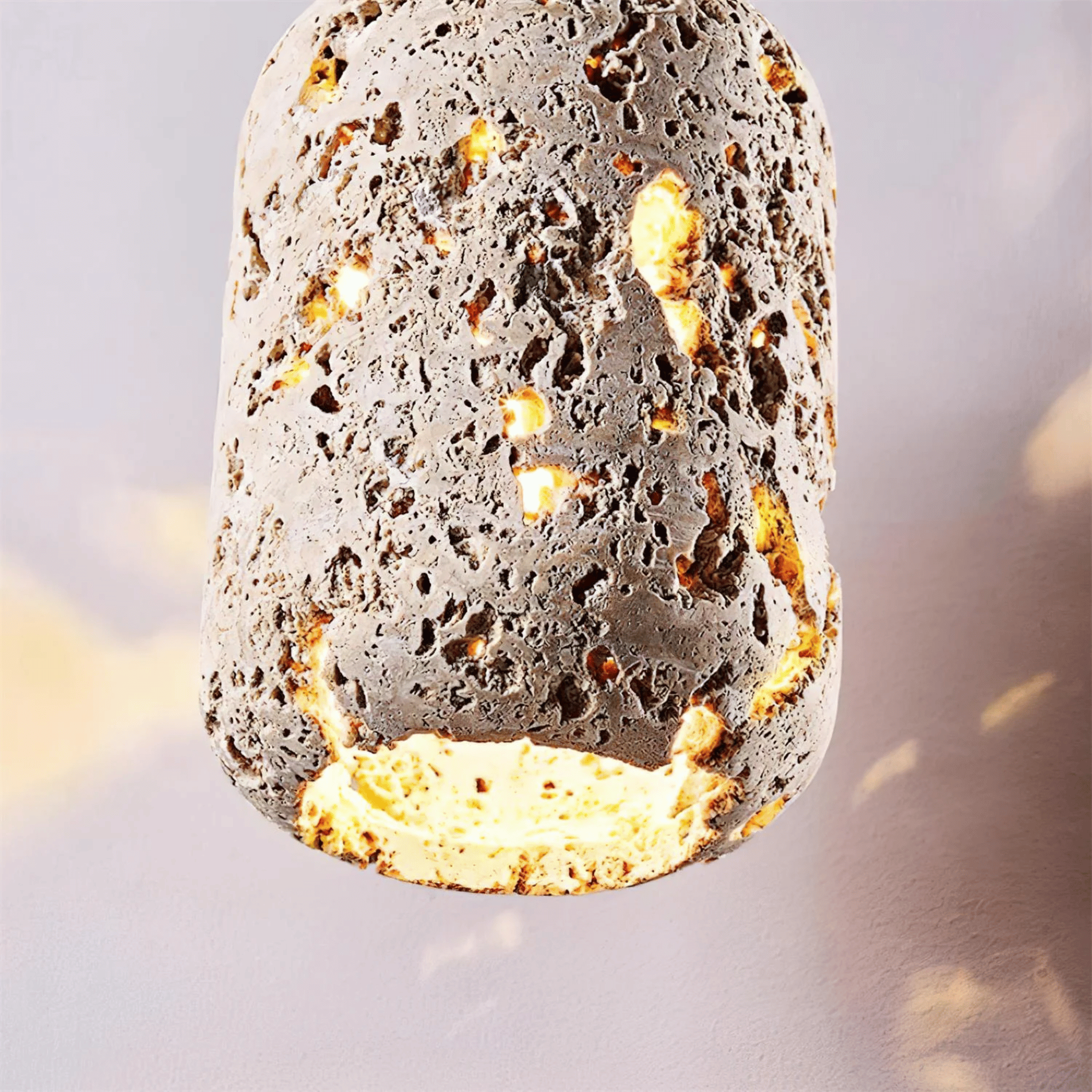 Fjella Travertine Pendant Light for Nordic Homes, Ceiling Fixtures, Stone Japandi