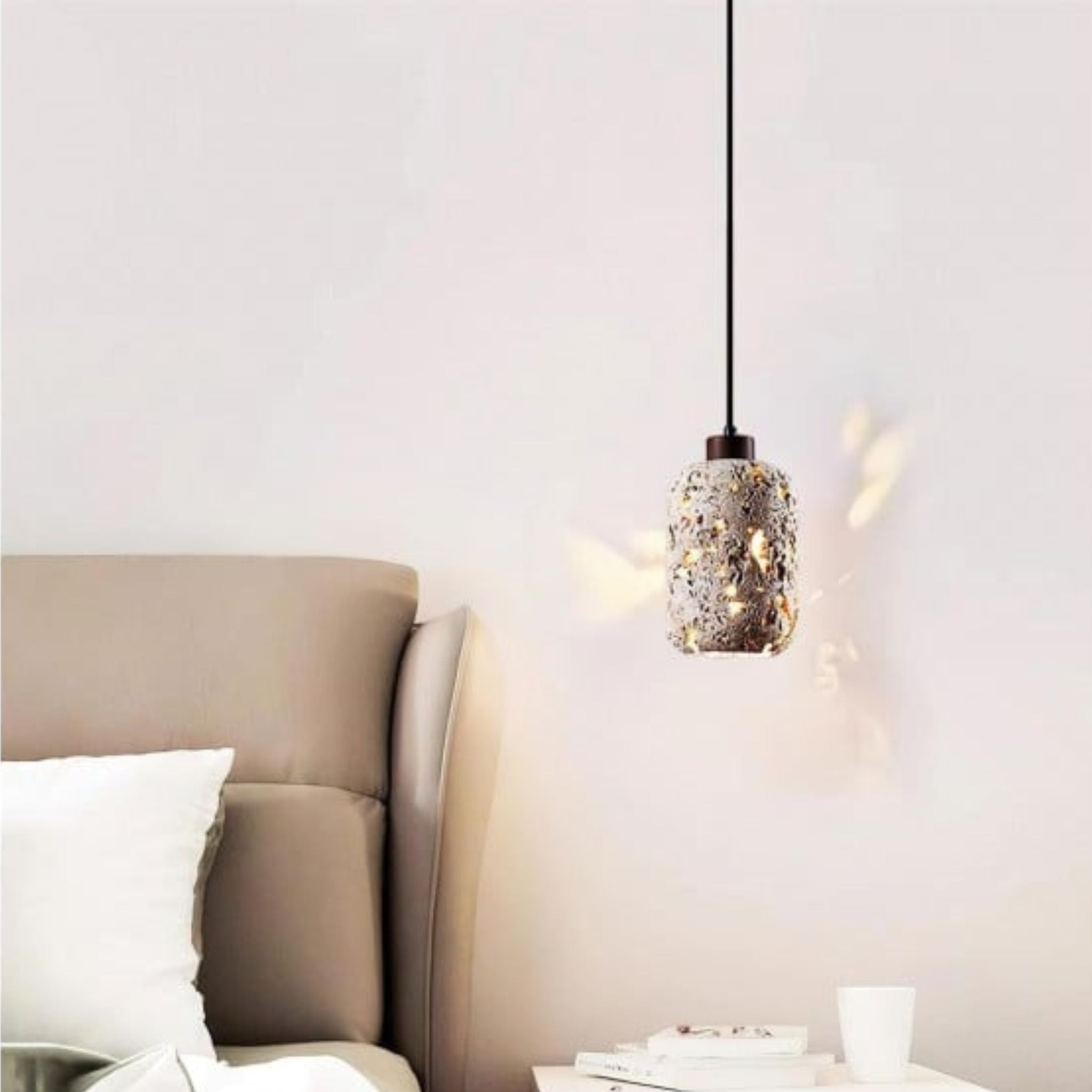 Fjella Travertine Pendant Light for Nordic Homes, Ceiling Fixtures, Stone Japandi