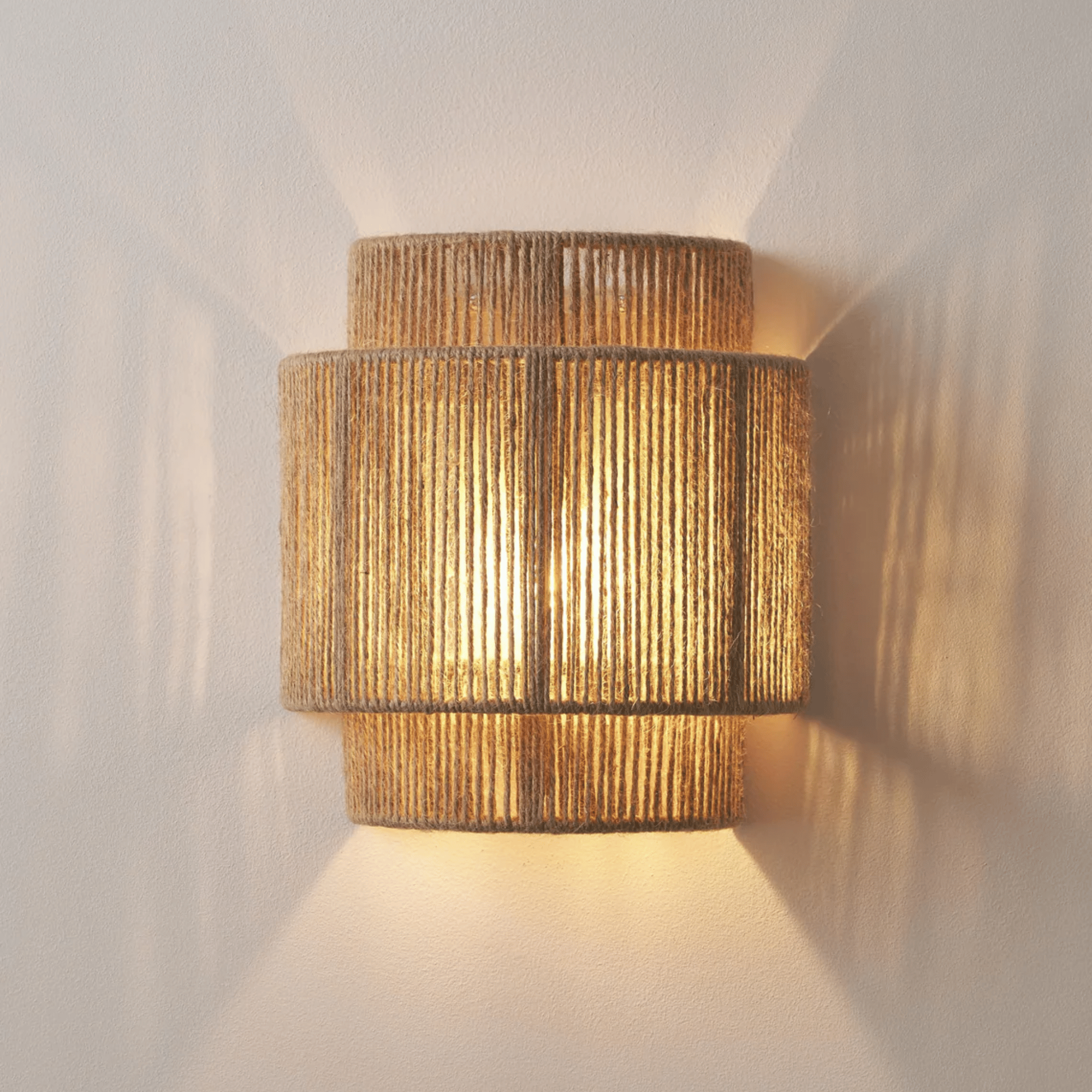 Boho Woven Rope Wall Sconce with Gold Finish Decor, Light Fixtures, Fletta