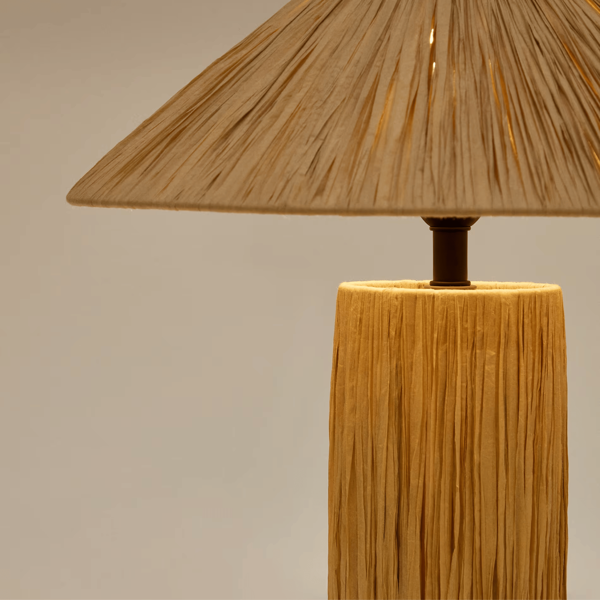 Fletta Raffia Table Lamp – Wabi-Sabi Bedside Light, Lamps, Handwoven