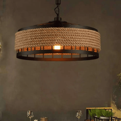 Rustic Handwoven Hemp Pendant Light for Any Room, Ceiling Fixtures, Fletta Rope