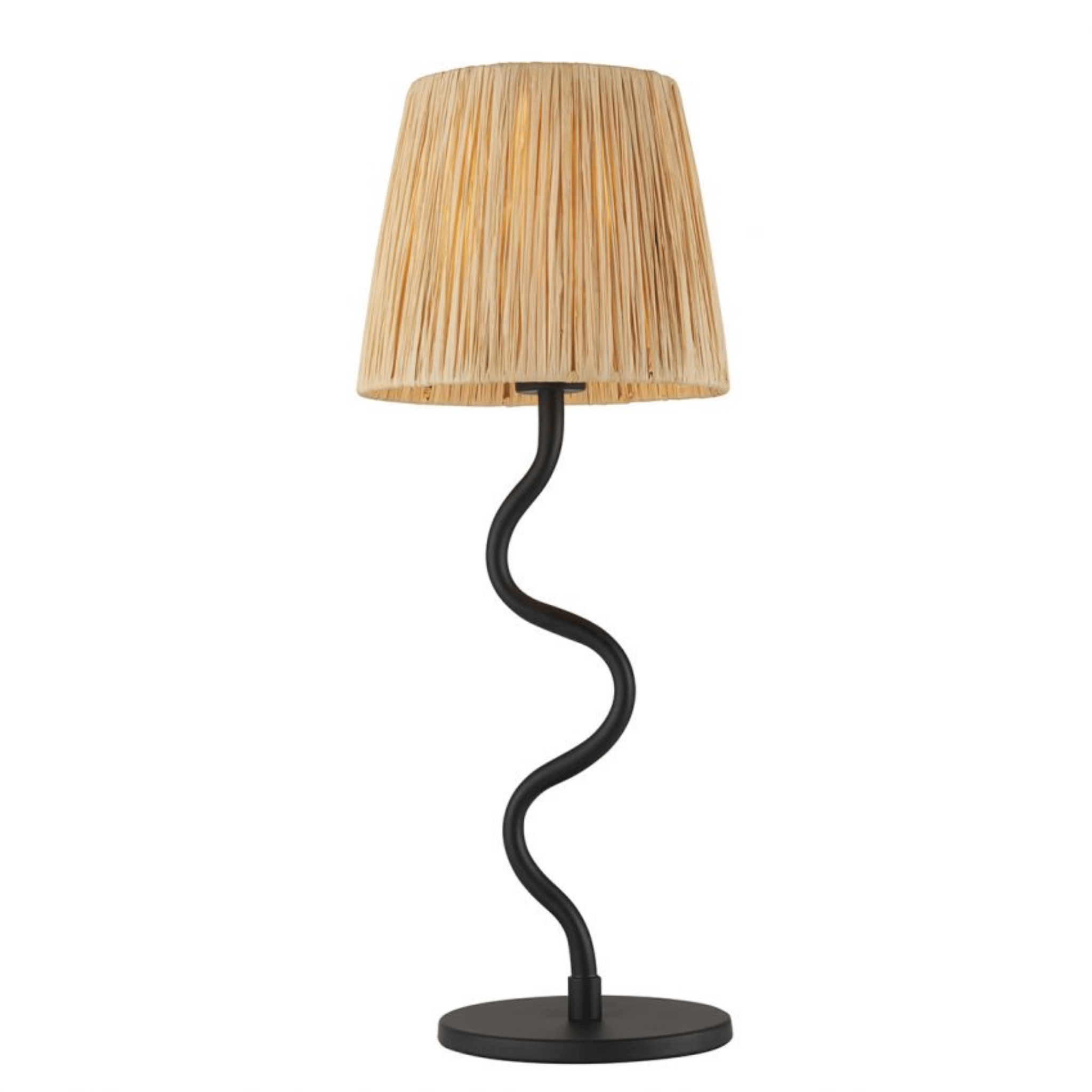 Woven Paper Rope Table Lamp Black Warm Glow Decor, Lamps, Fletta Sculptural