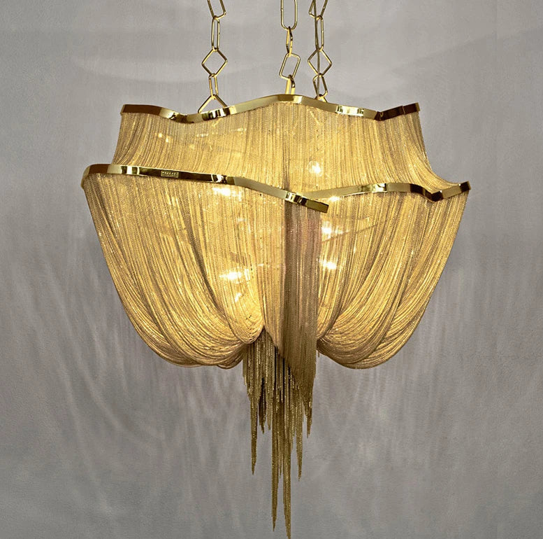 Gold Two-Tier European Retro Chandelier for Home, Chandeliers, Flovre
