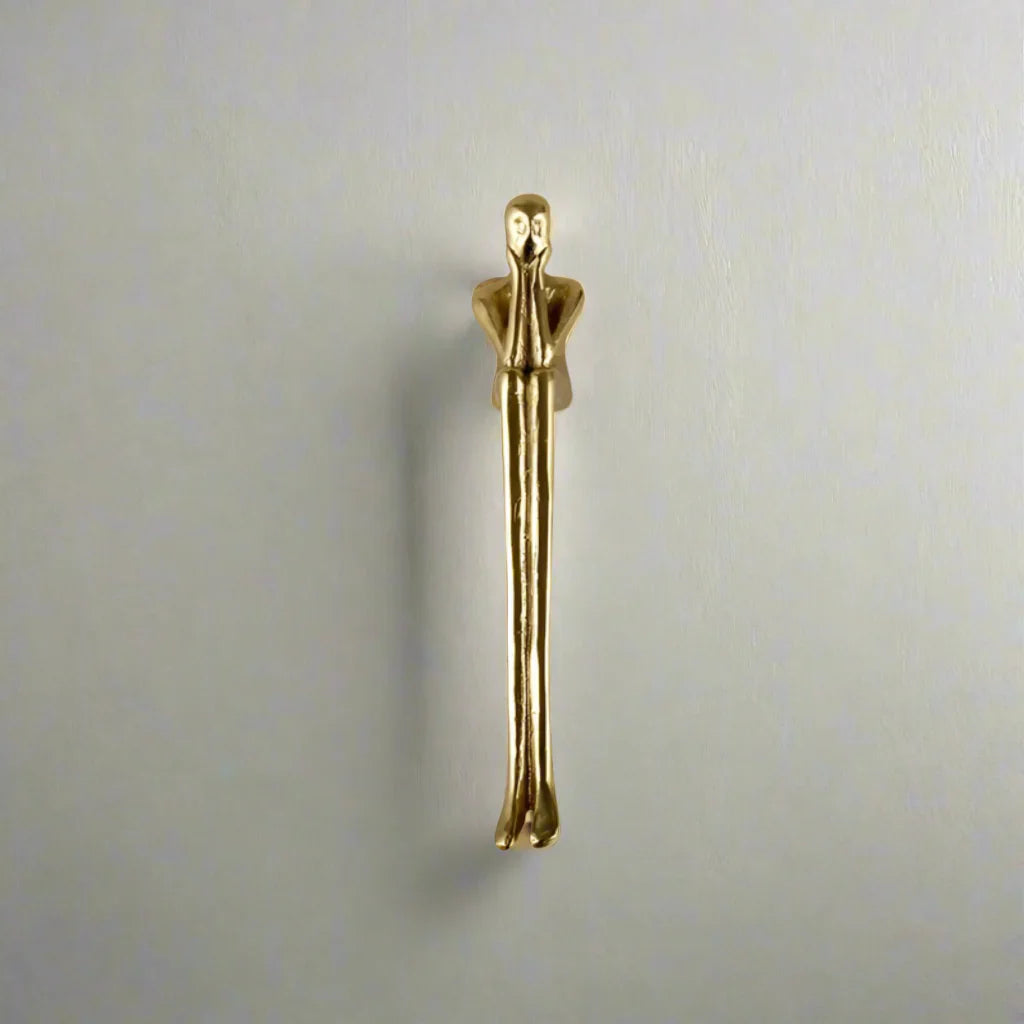 Forma Sculptural Brass Cabinet Pull Handle, Knobs & Handles, Humanoid Nordic Design