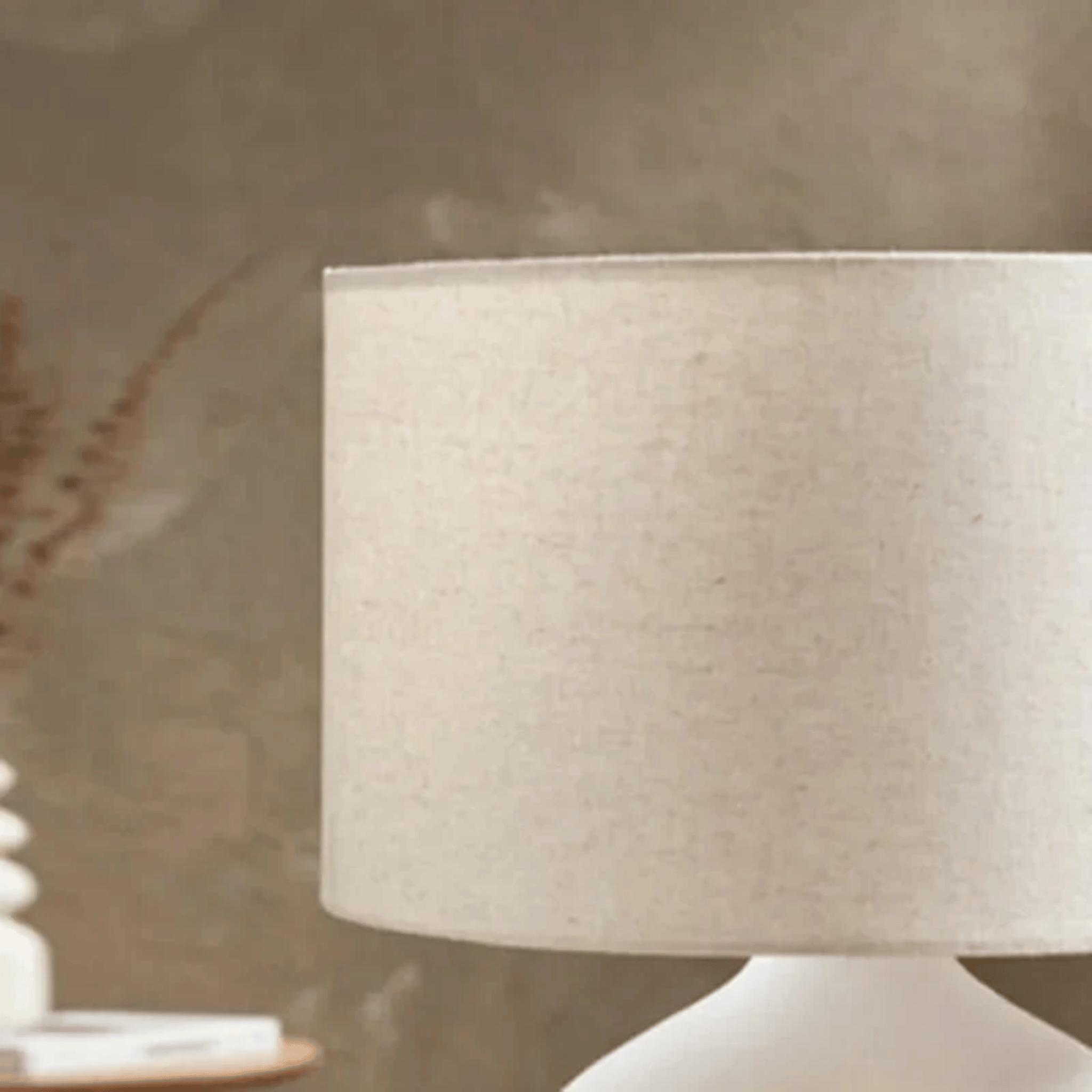 Formia Resin Table Lamp with Nordic Fabric Shade, Lamps, Sculptural