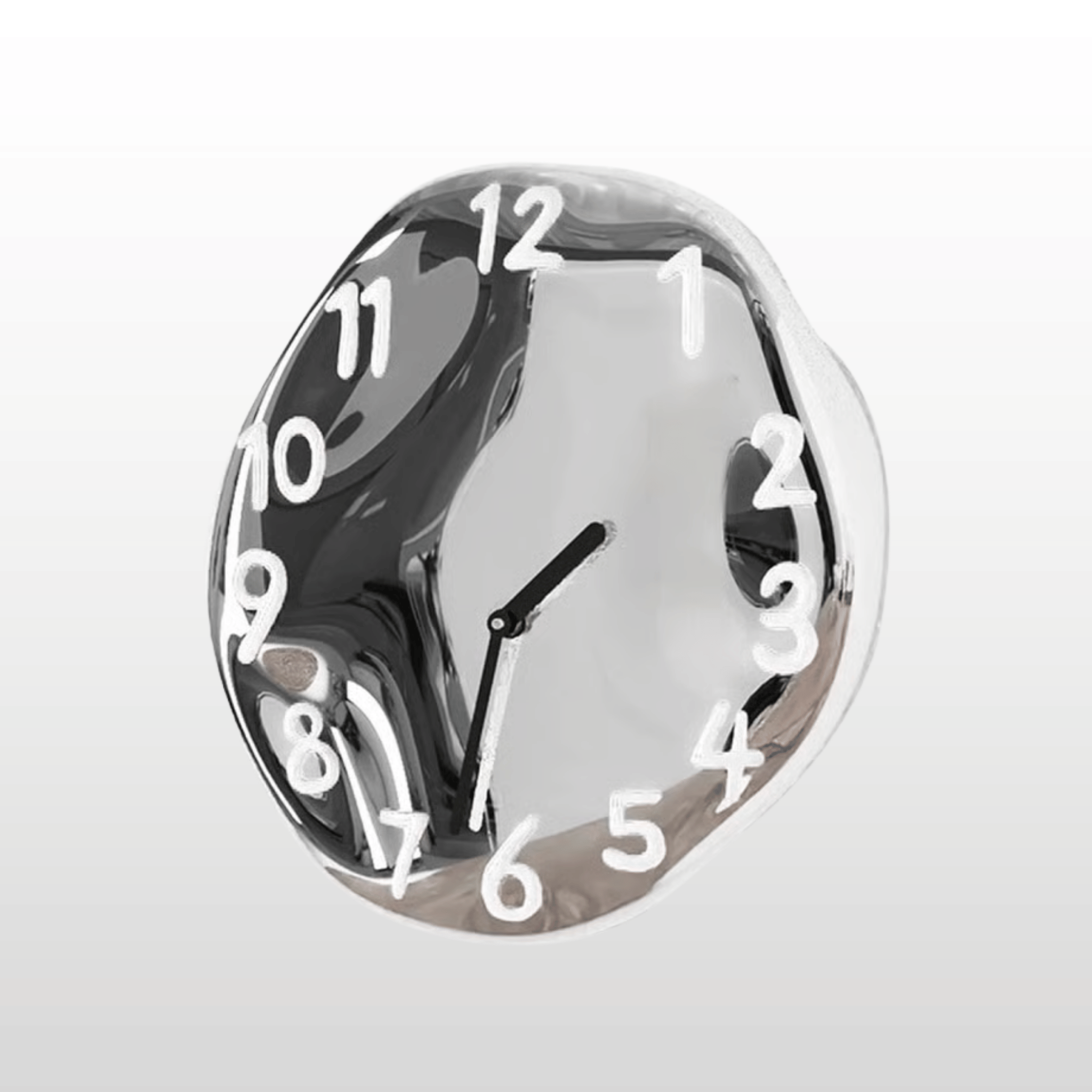 Glansa Ceramic Wall Clock with Chrome Finish, White, Clocks, Silent Quartz