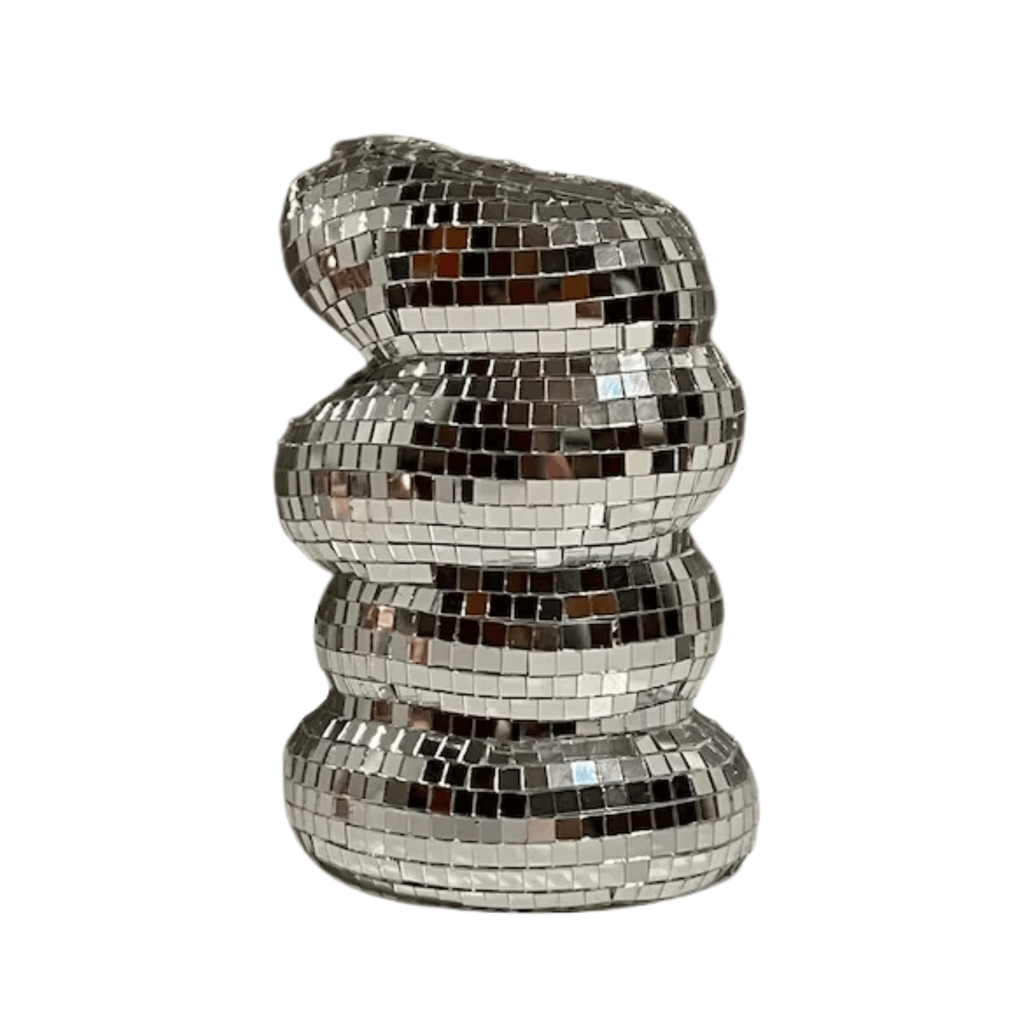 Silver Disco Ball Glass Vase for Modern Home Decor, Vases, Glansa Reflective Flower