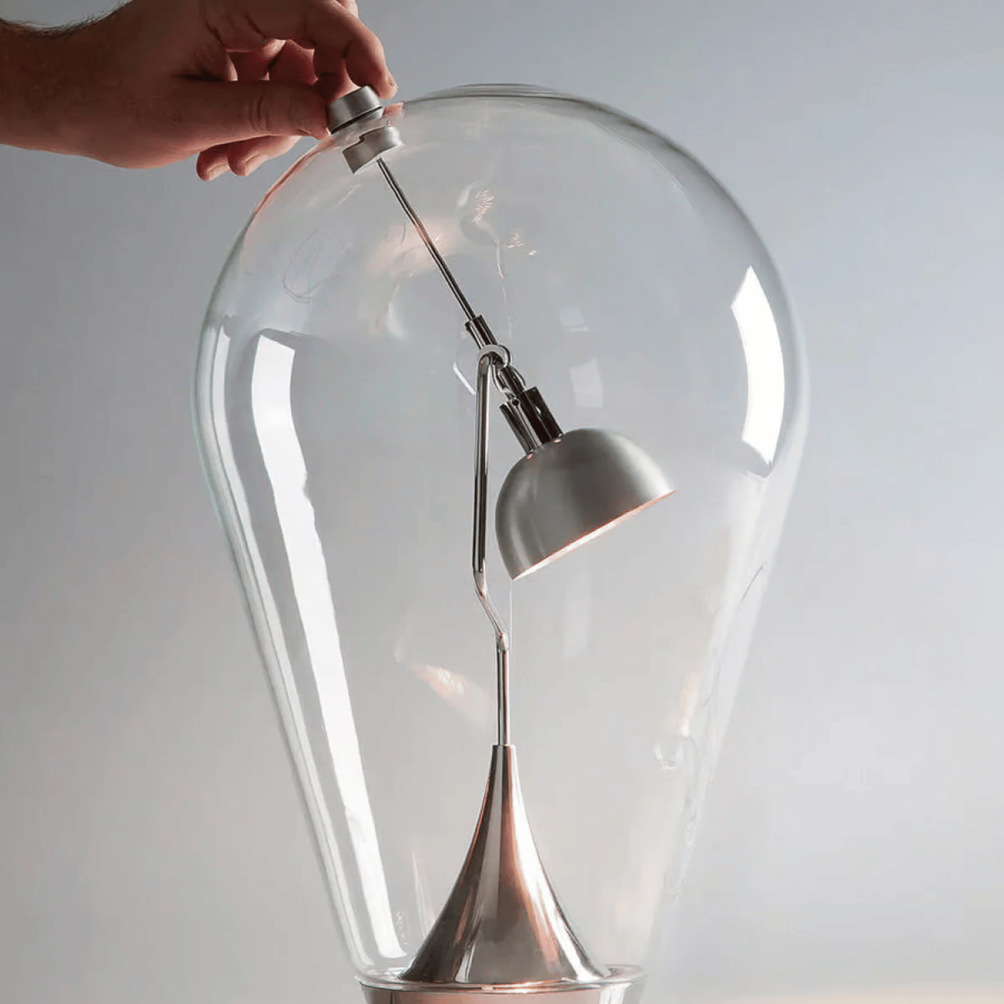 Vintage Glass Globe Table Lamp Warm 3000K LED, Lamps, Glasia 2 Sizes
