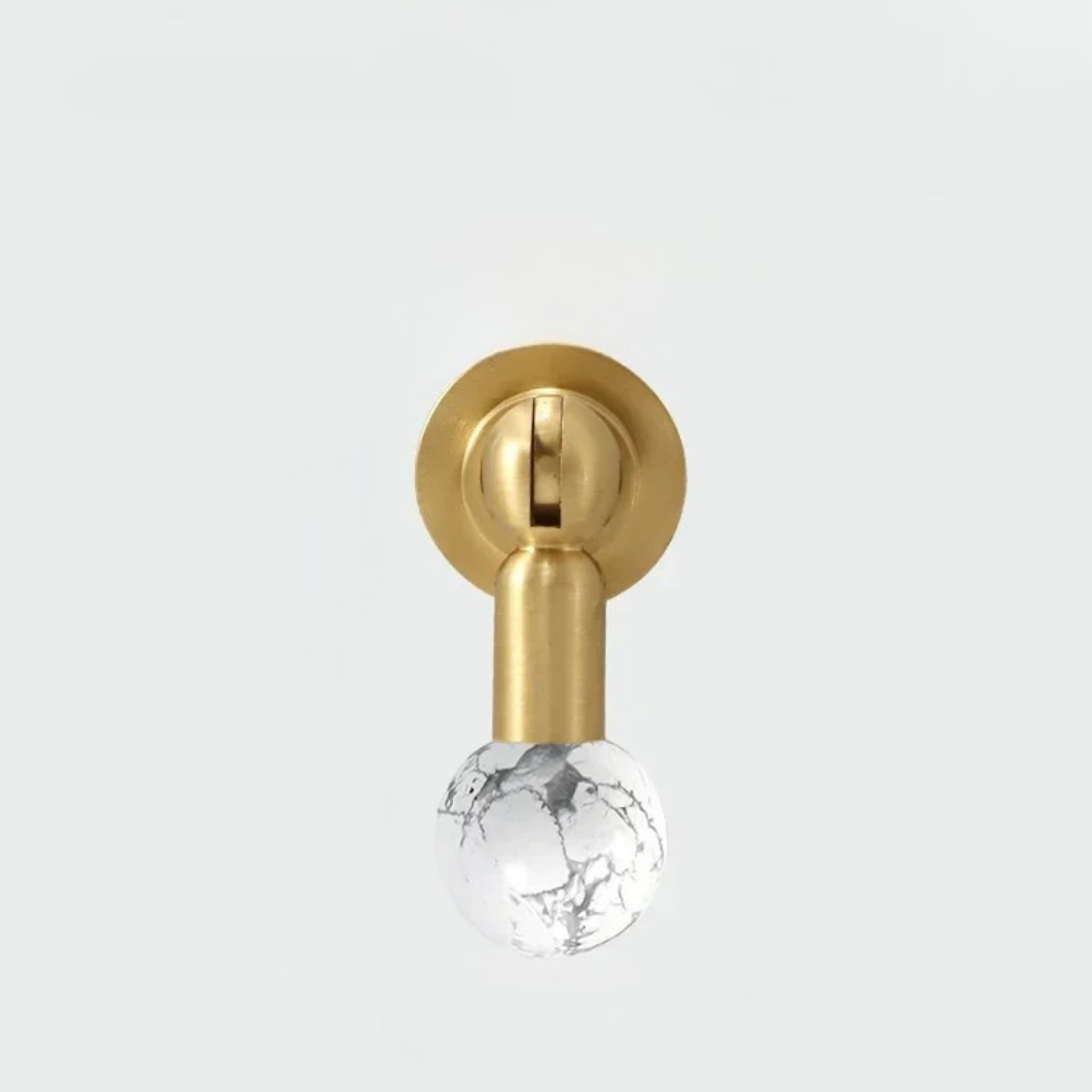 Crystal Cabinet Knob in Brass Decorative Hardware, White Marble, Knobs & Handles, Glinta Decor