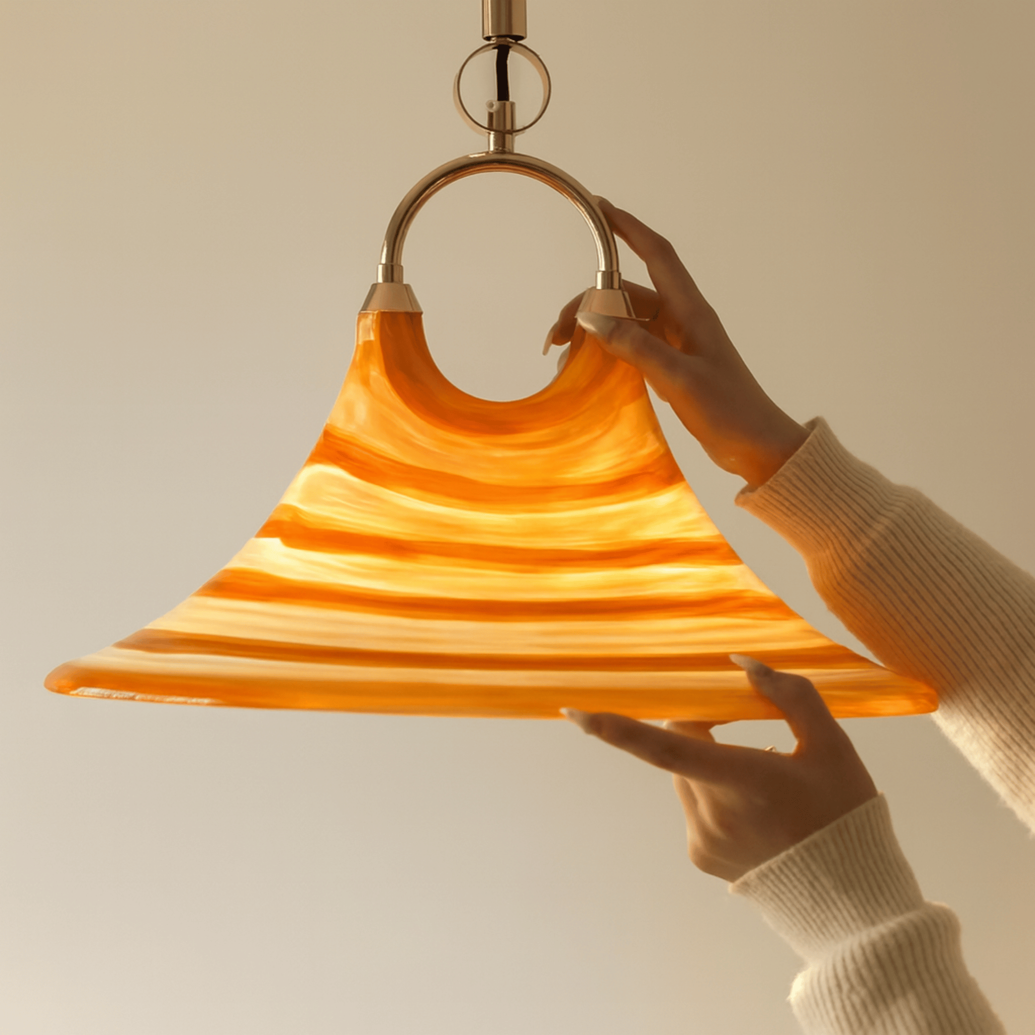 Modern Acrylic Horn Pendant Light for Dining Room, Ceiling Fixtures, Gloda Lamp