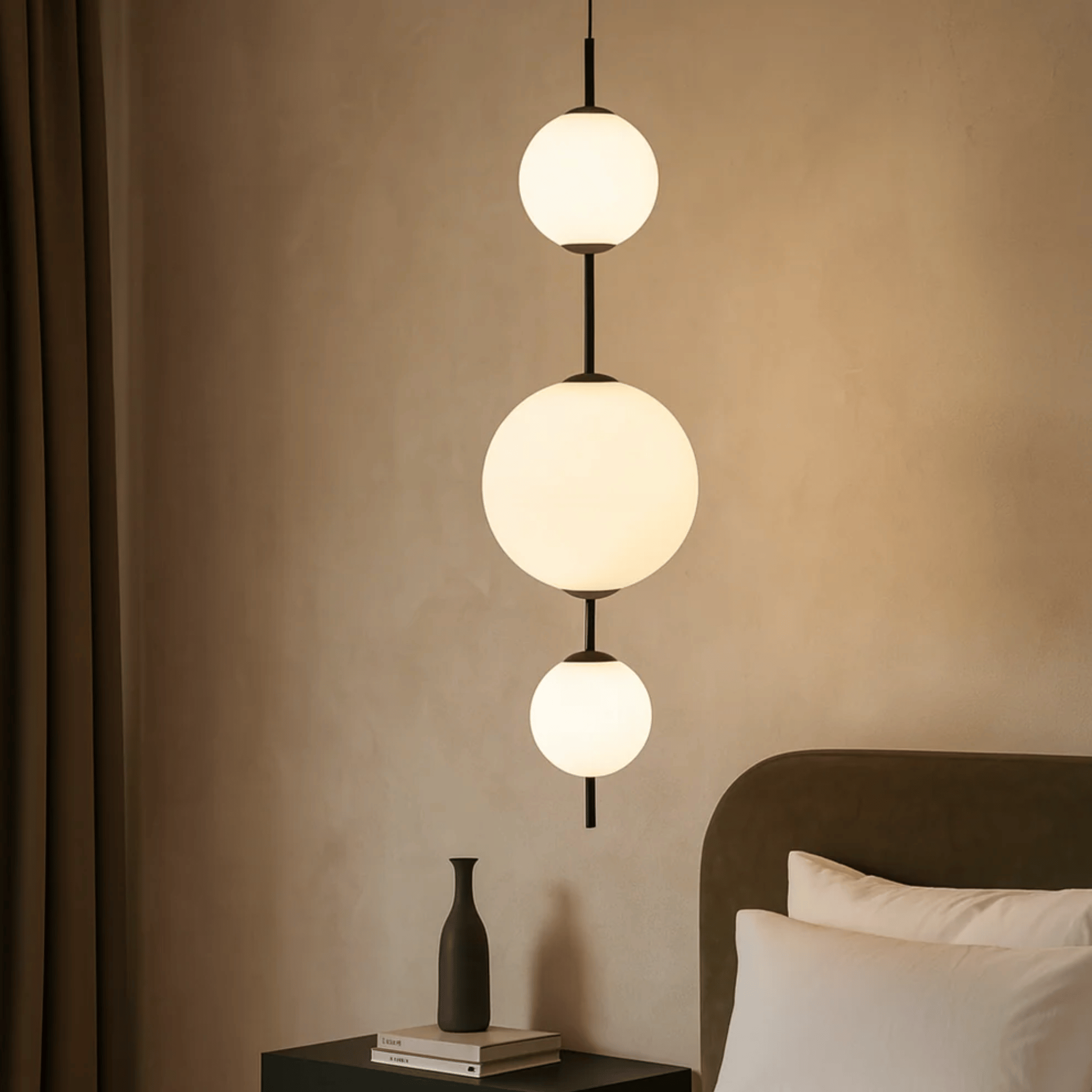 White Glass Ball Pendant Light — Nordic LED Design, Ceiling Fixtures, Gloda Modern