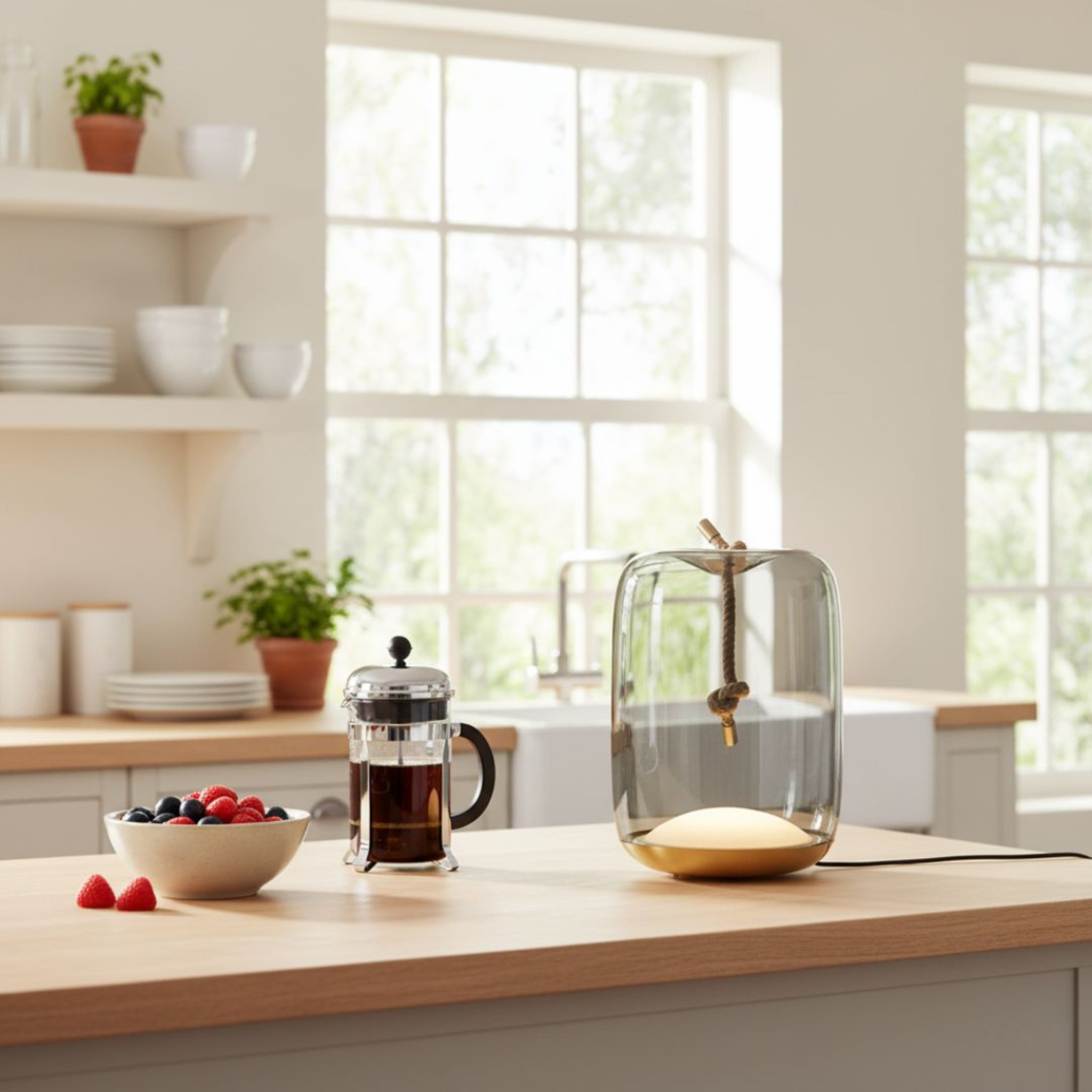 Nordic Glass LED Bedside Table Lamp | Gold Finish, Lamps, Gloda Base