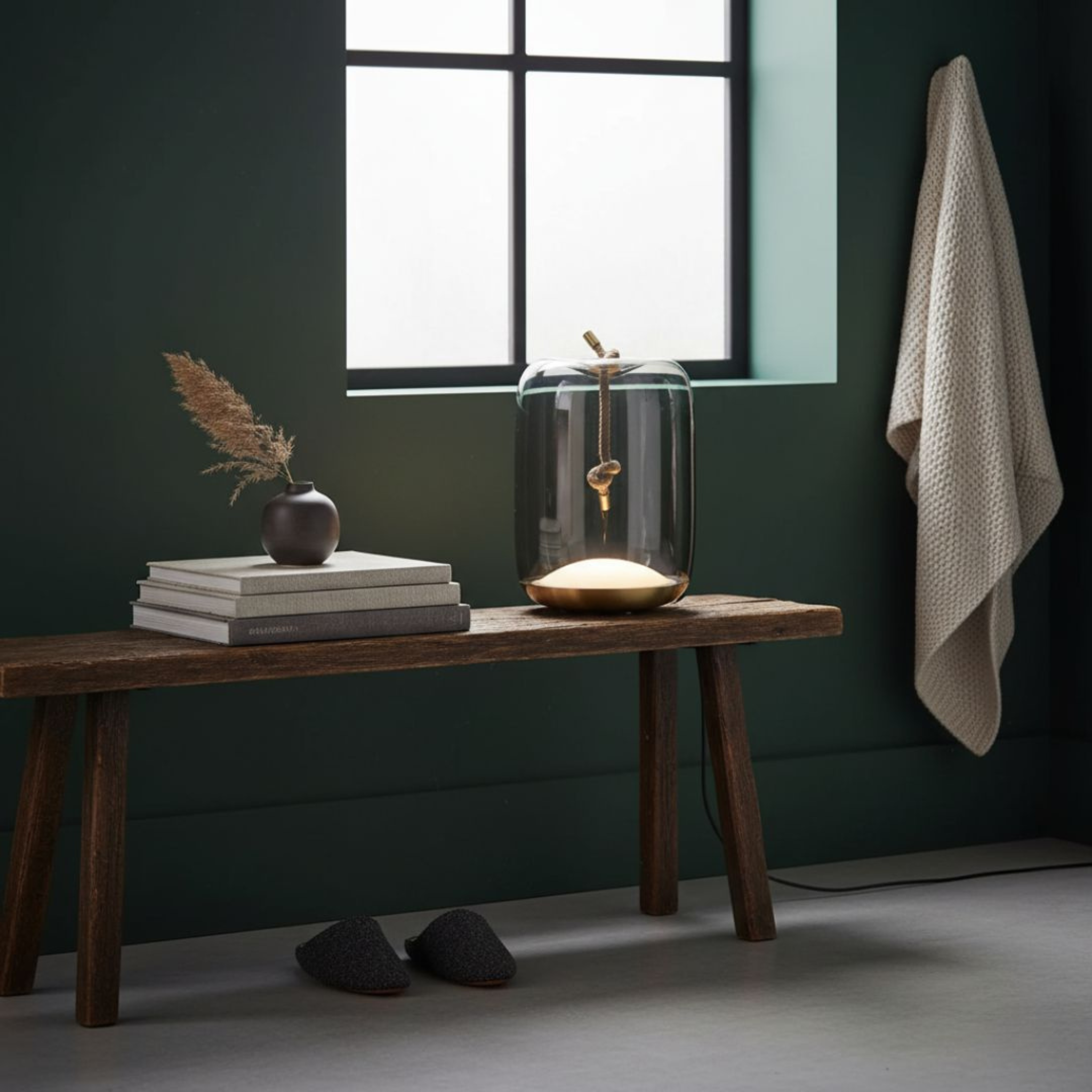 Nordic Glass LED Bedside Table Lamp | Gold Finish, Lamps, Gloda Base