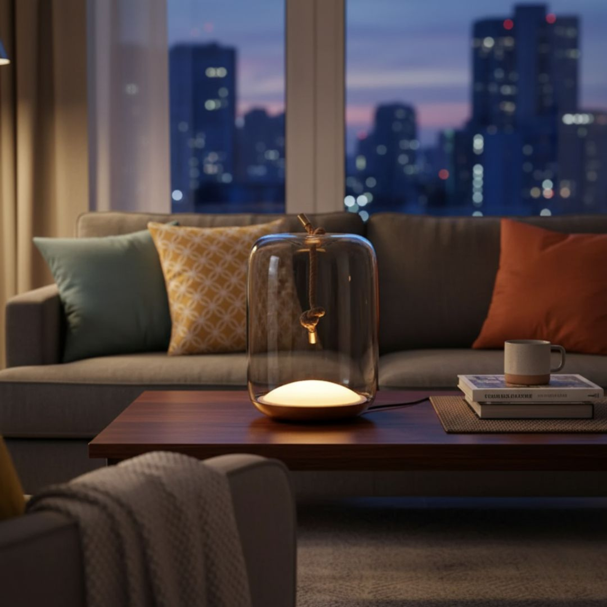 Nordic Glass LED Bedside Table Lamp | Gold Finish, Lamps, Gloda Base