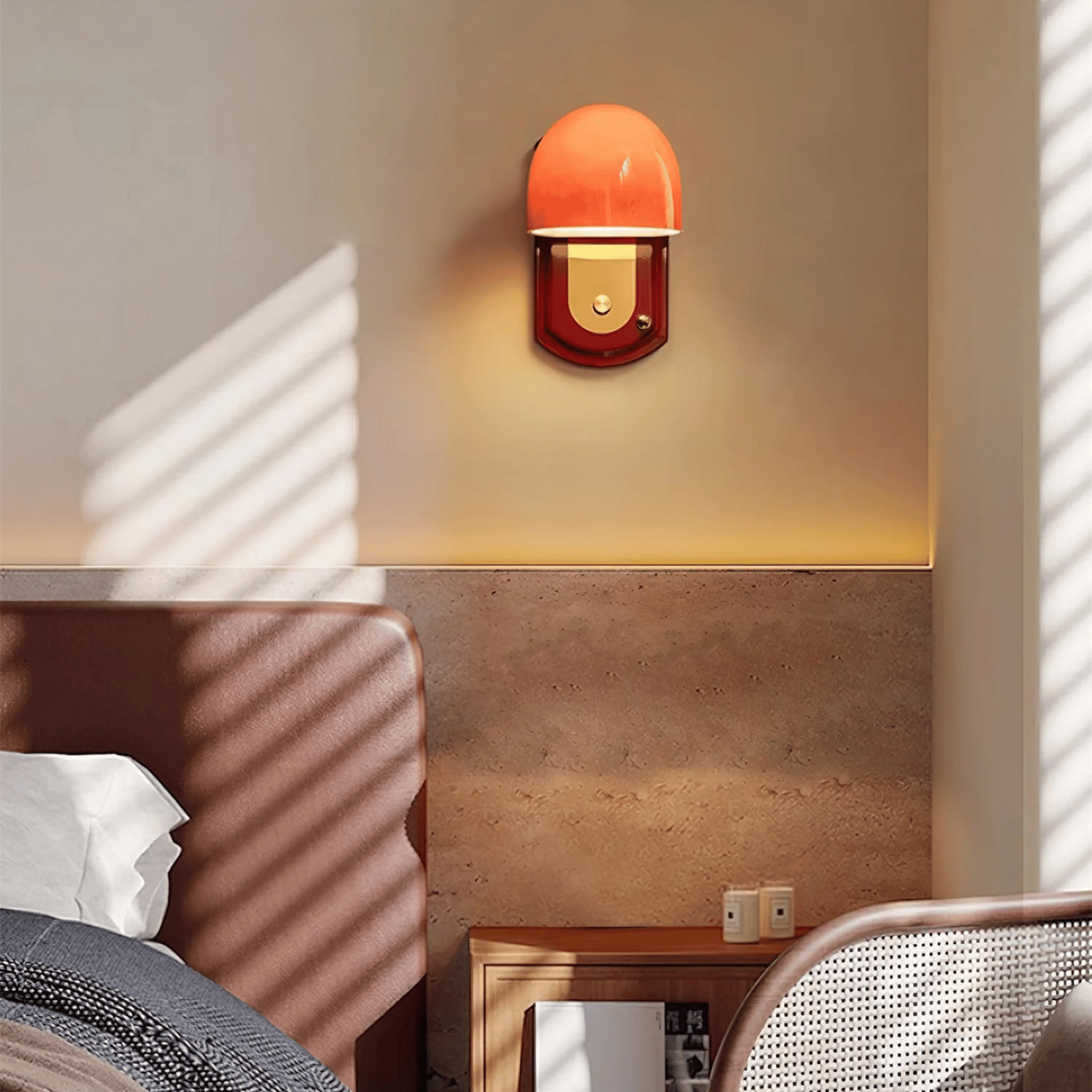 Orange Stained Glass Wall Sconce — Gloda by Skonne, Light Fixtures, Nordic