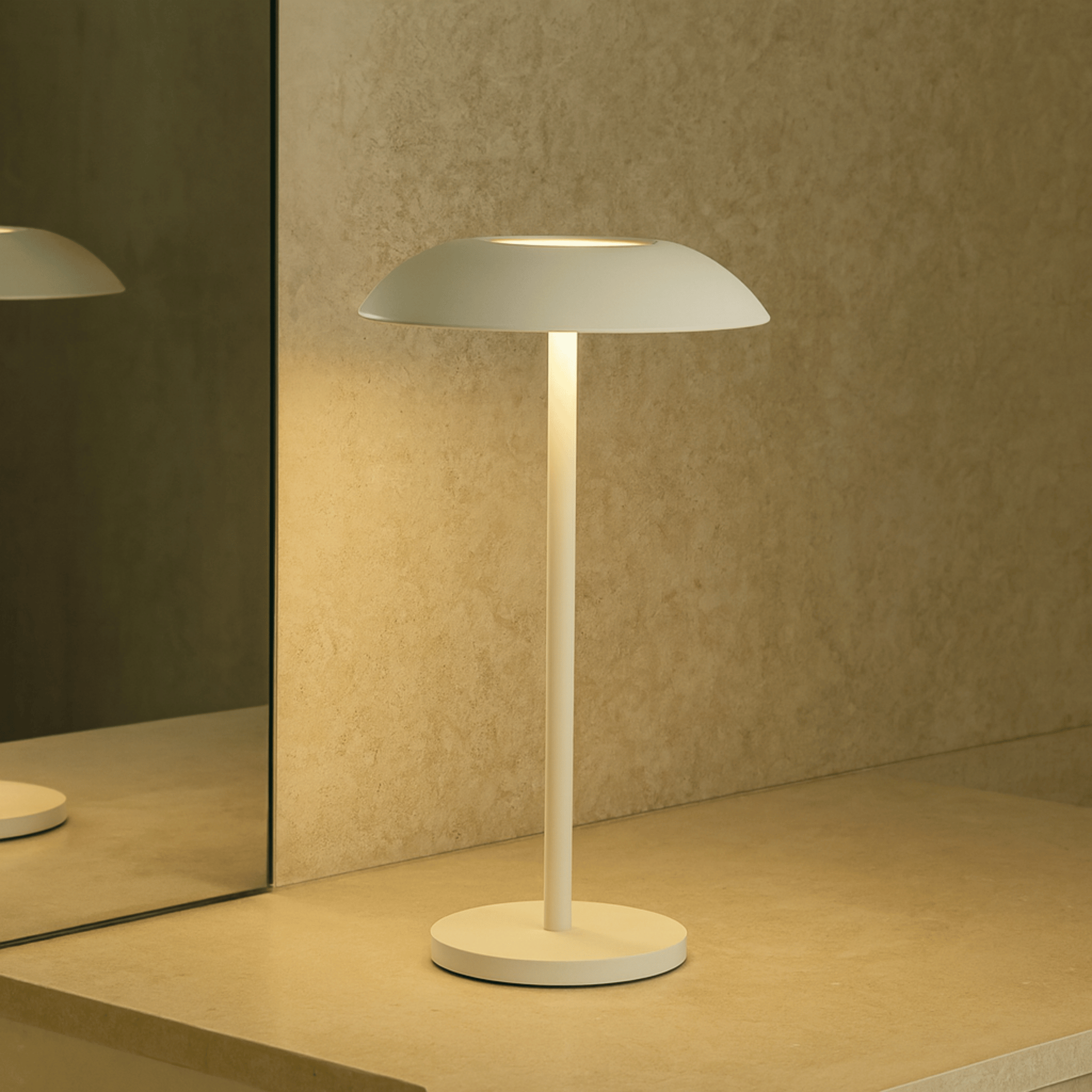 Rechargeable Touch Table Lamp - Warm Dimmable LED, White, Lamps, Gloda Nordic Glow