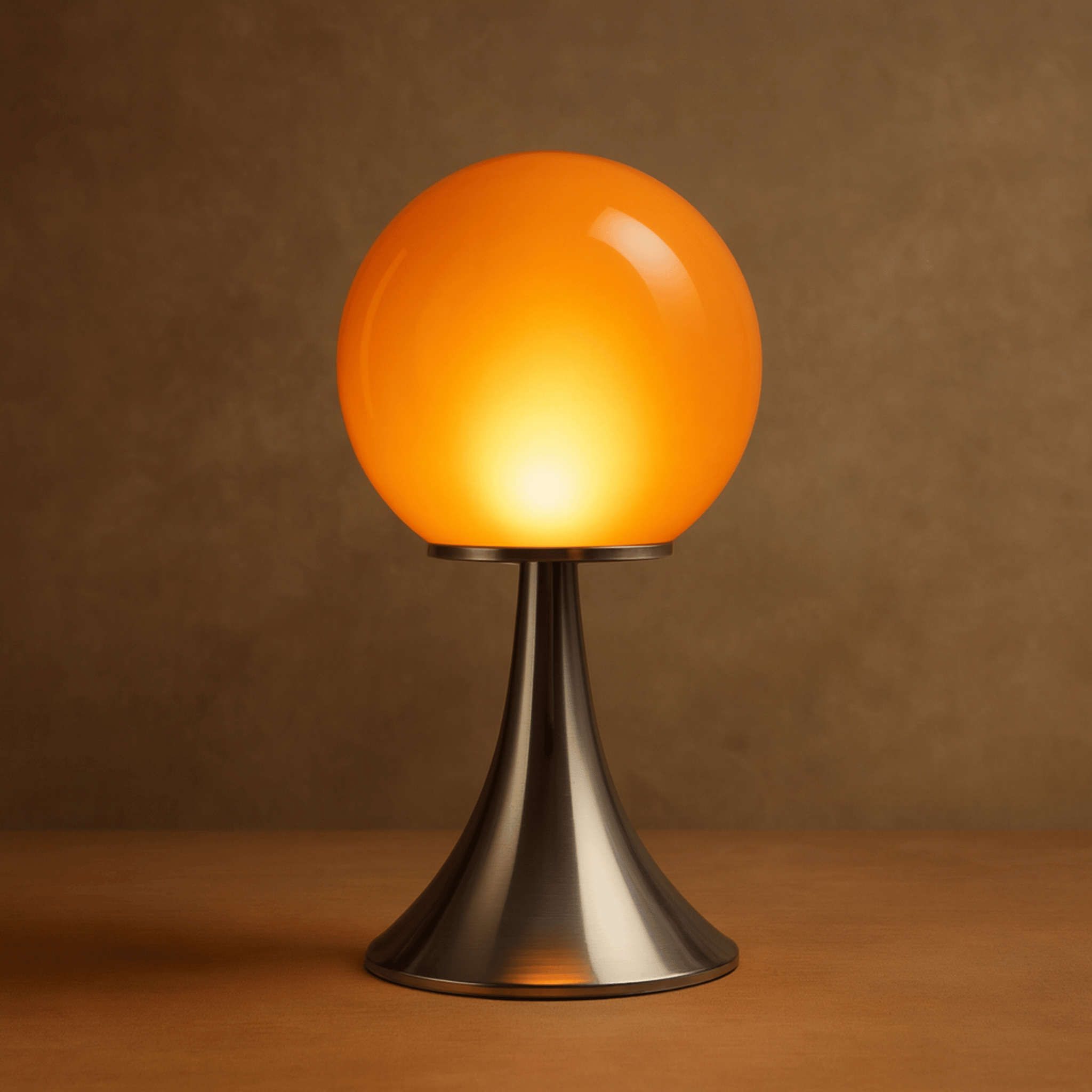 Gloda Dimmable Glass Globe Table Lamp for Bedroom, Orange, Lamps, Spherical Nordic