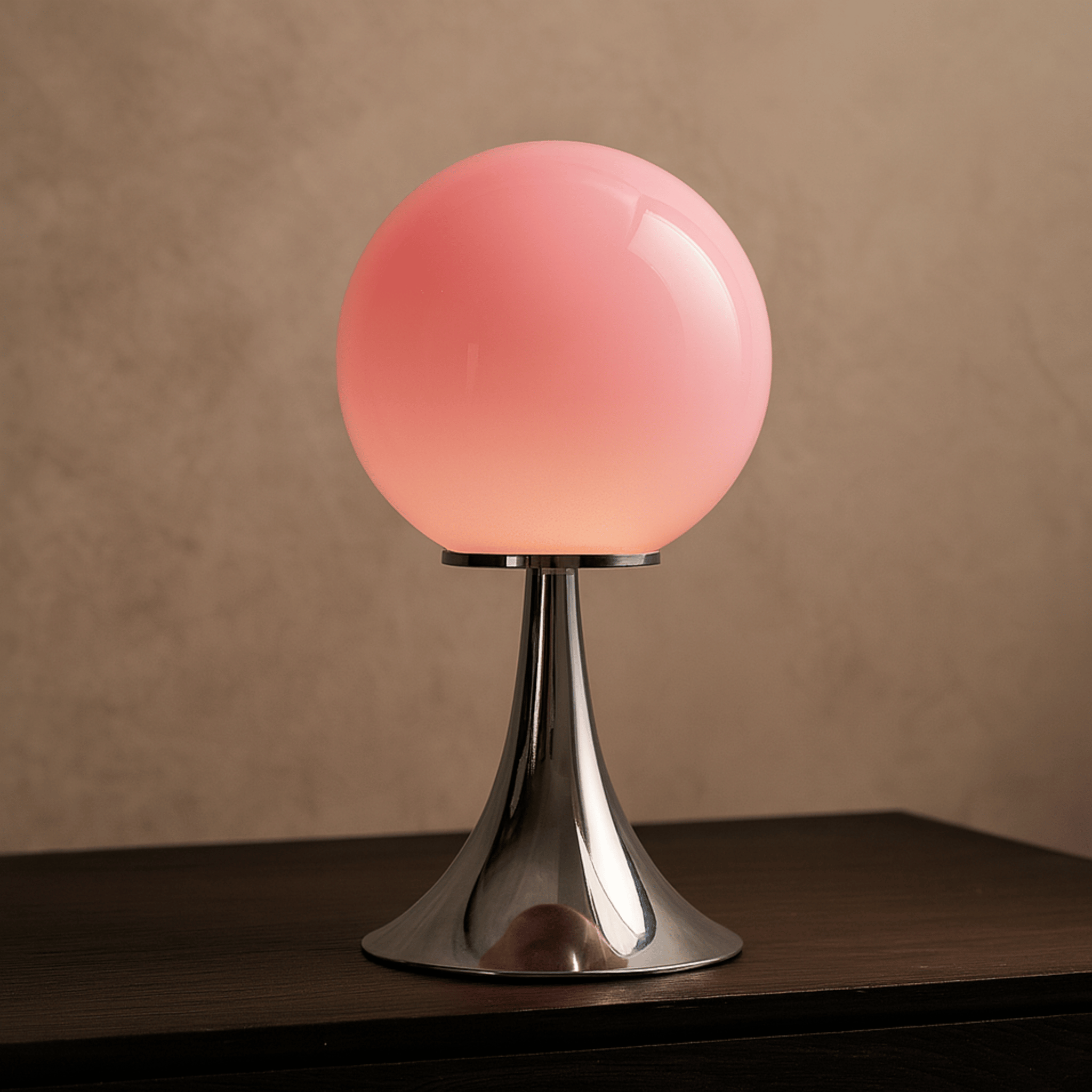Gloda Dimmable Glass Globe Table Lamp for Bedroom, Pink, Lamps, Spherical Nordic