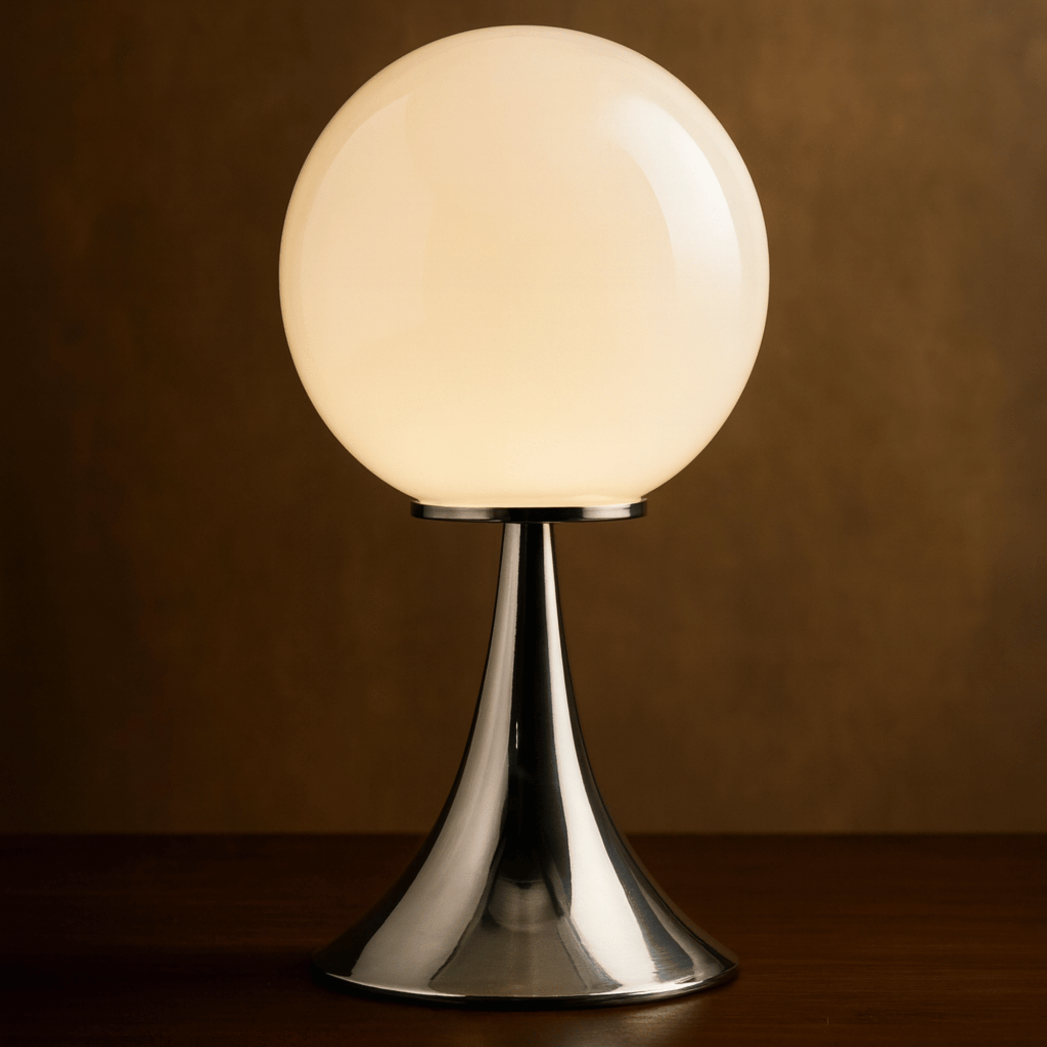 Gloda Dimmable Glass Globe Table Lamp for Bedroom, White, Lamps, Spherical Nordic
