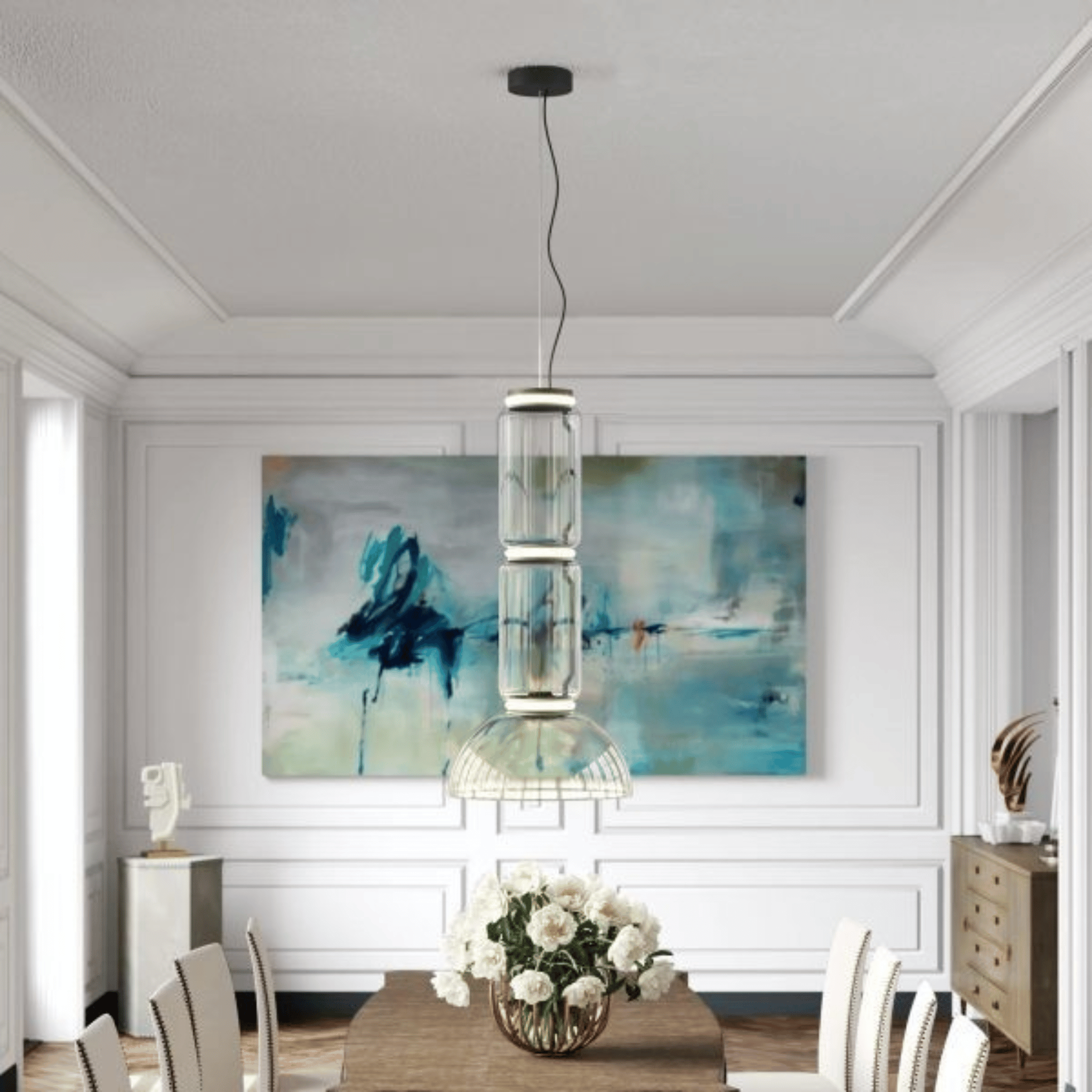 Nordic Hand-Blown Glass Dome Pendant Light 25W LED, Ceiling Fixtures, Glødform