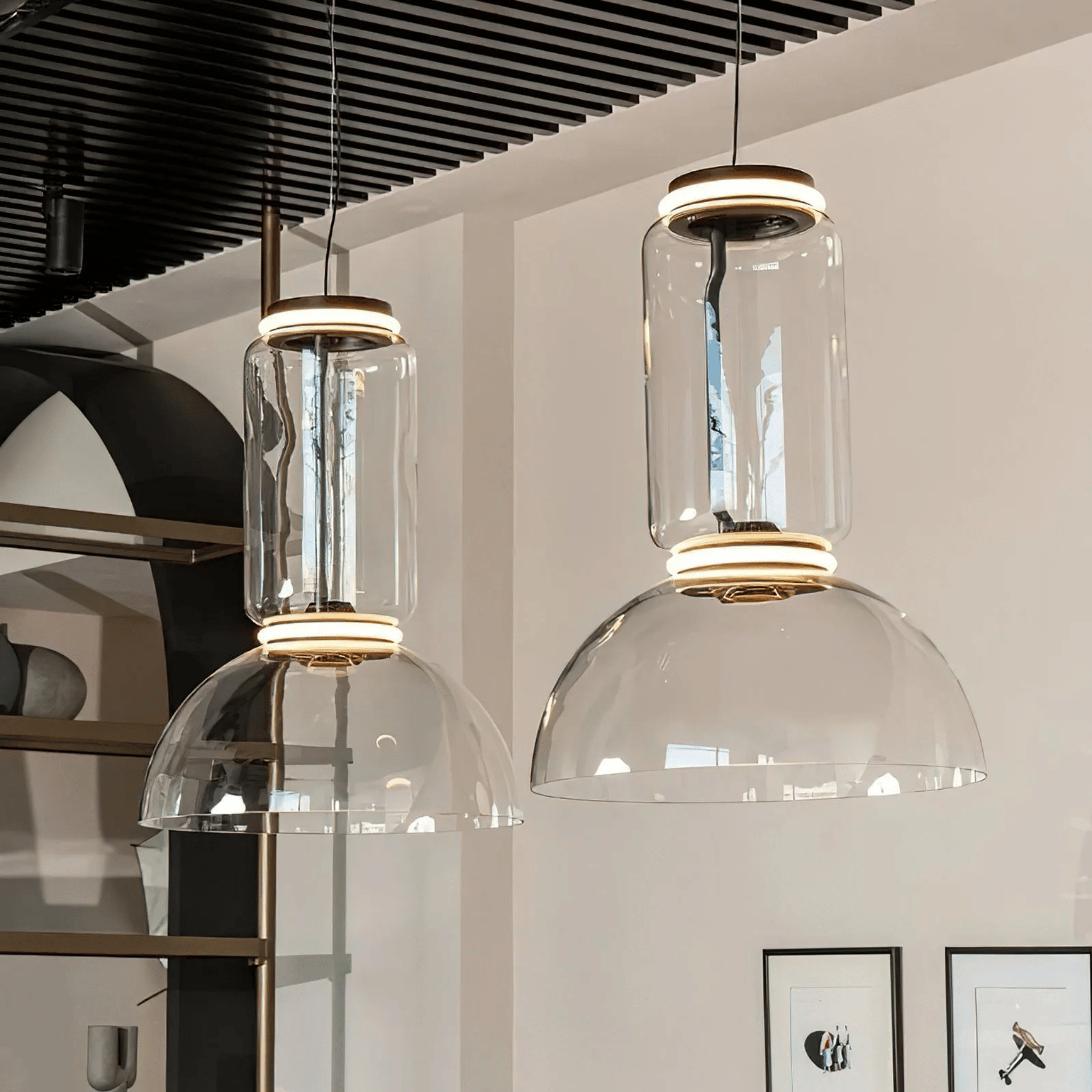Nordic Hand-Blown Glass Dome Pendant Light 25W LED, Small Lamp, Ceiling Fixtures, Glødform