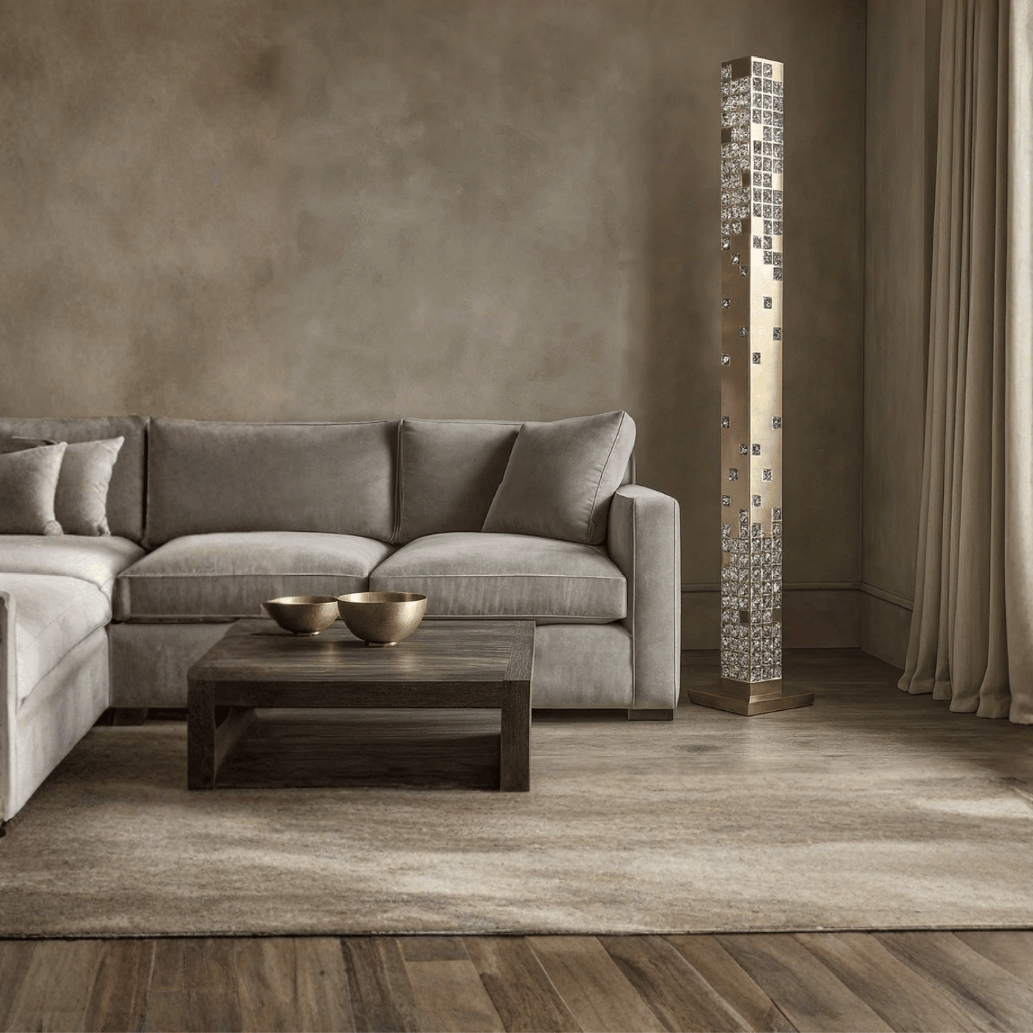 Glodra Crystal LED Tower Floor Lamp Living Room, Lamps, with Light